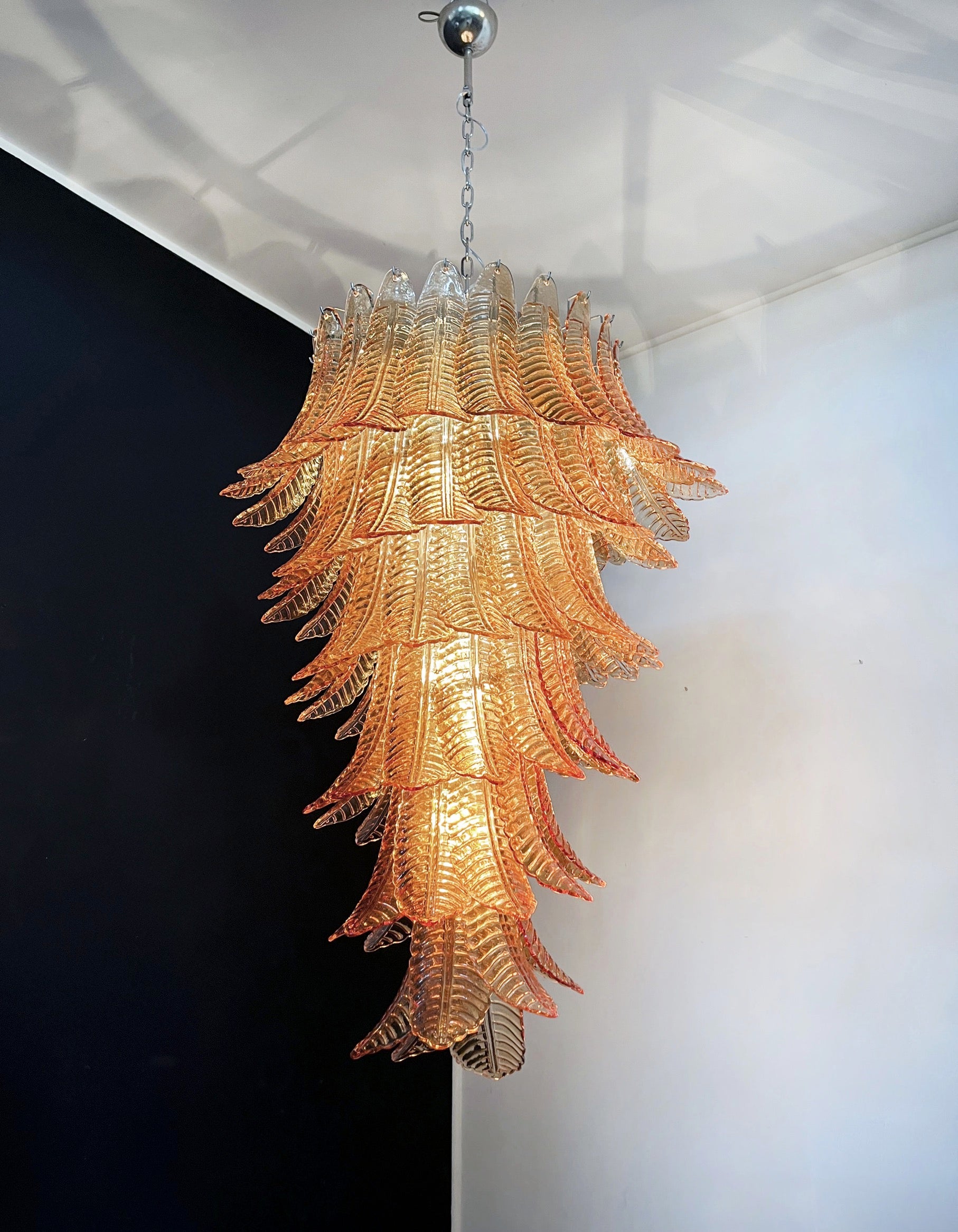 Murano Lysekrone – 83 Gule Felciglass – detalj 2 – Murano Classics