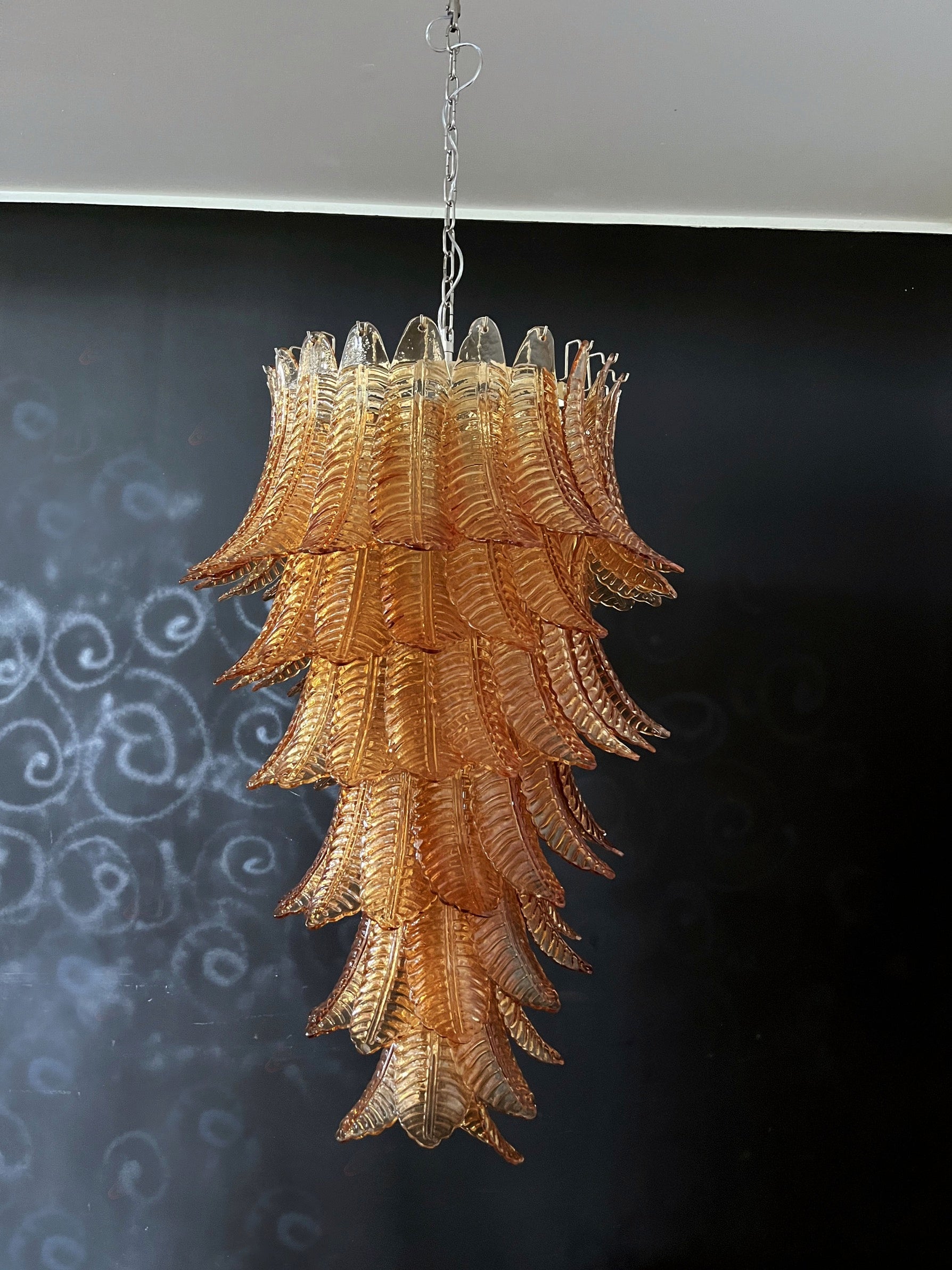 Murano Lysekrone – 83 Gule Felciglass – detalj 3 – Murano Classics