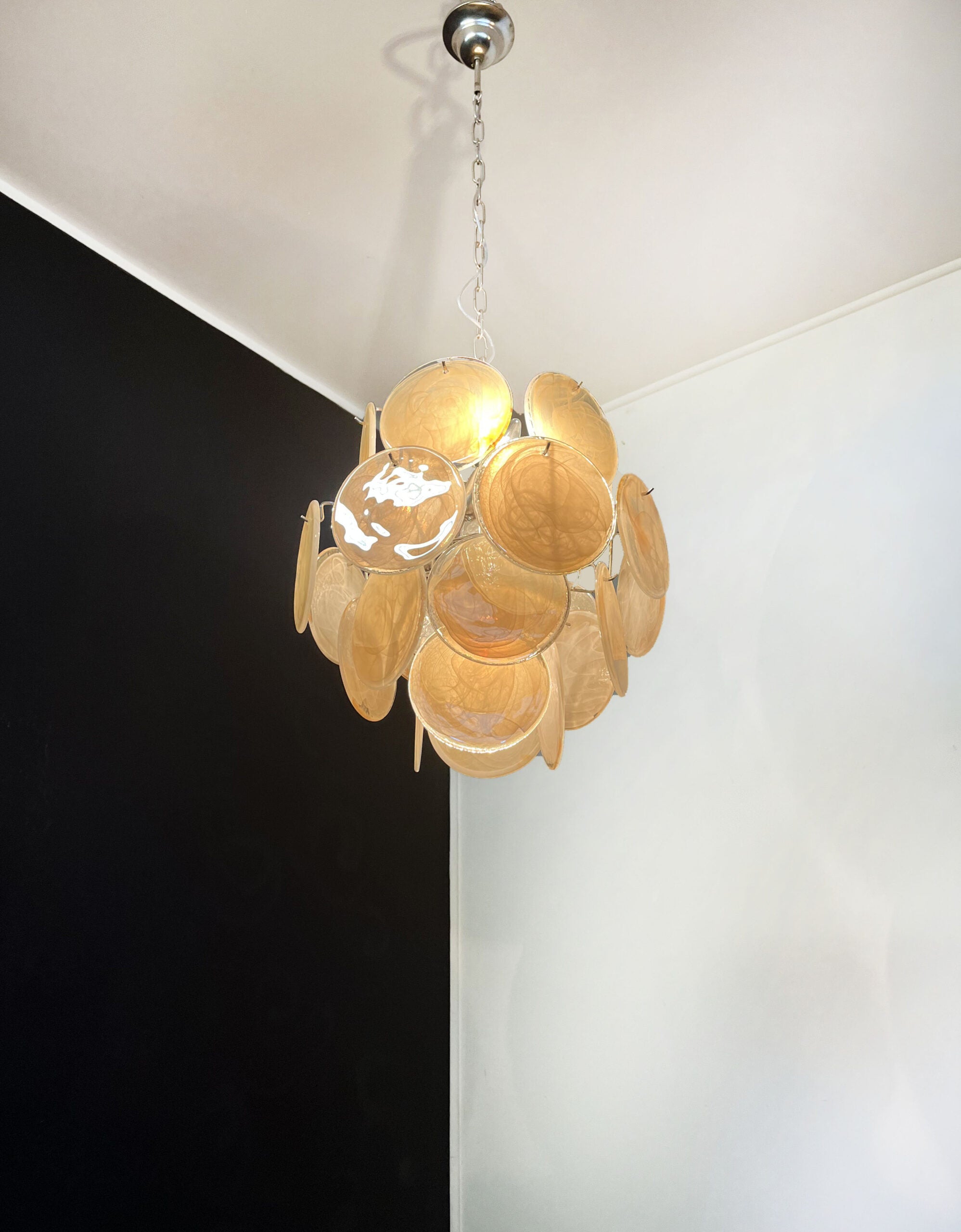 Murano Lysekrone – 24 Gule Glassdisker – detalj 6 – Murano Classics