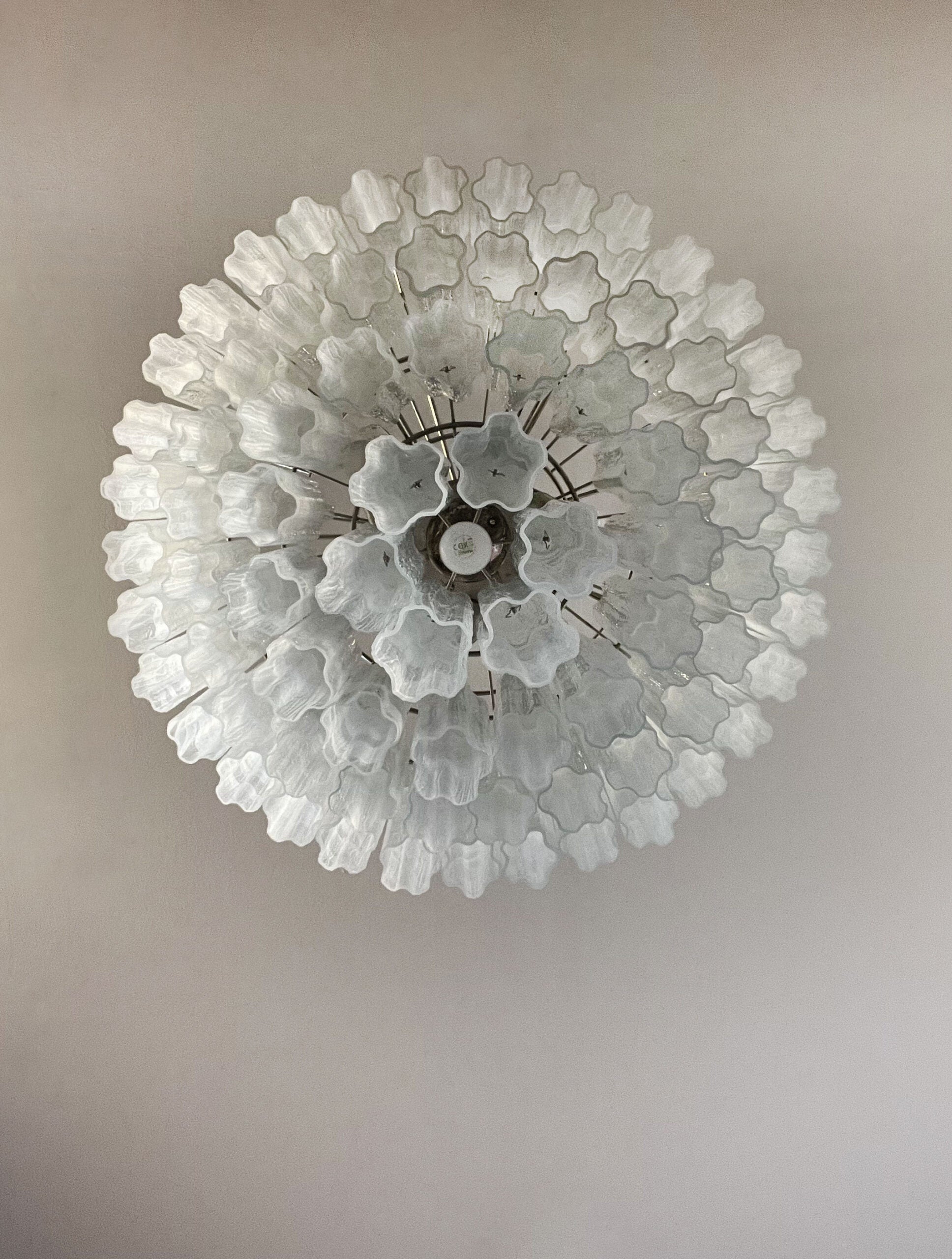 Murano Lysekrone – 78 Hvite Alabaster Glassrør – detalj 5 – Murano Classics