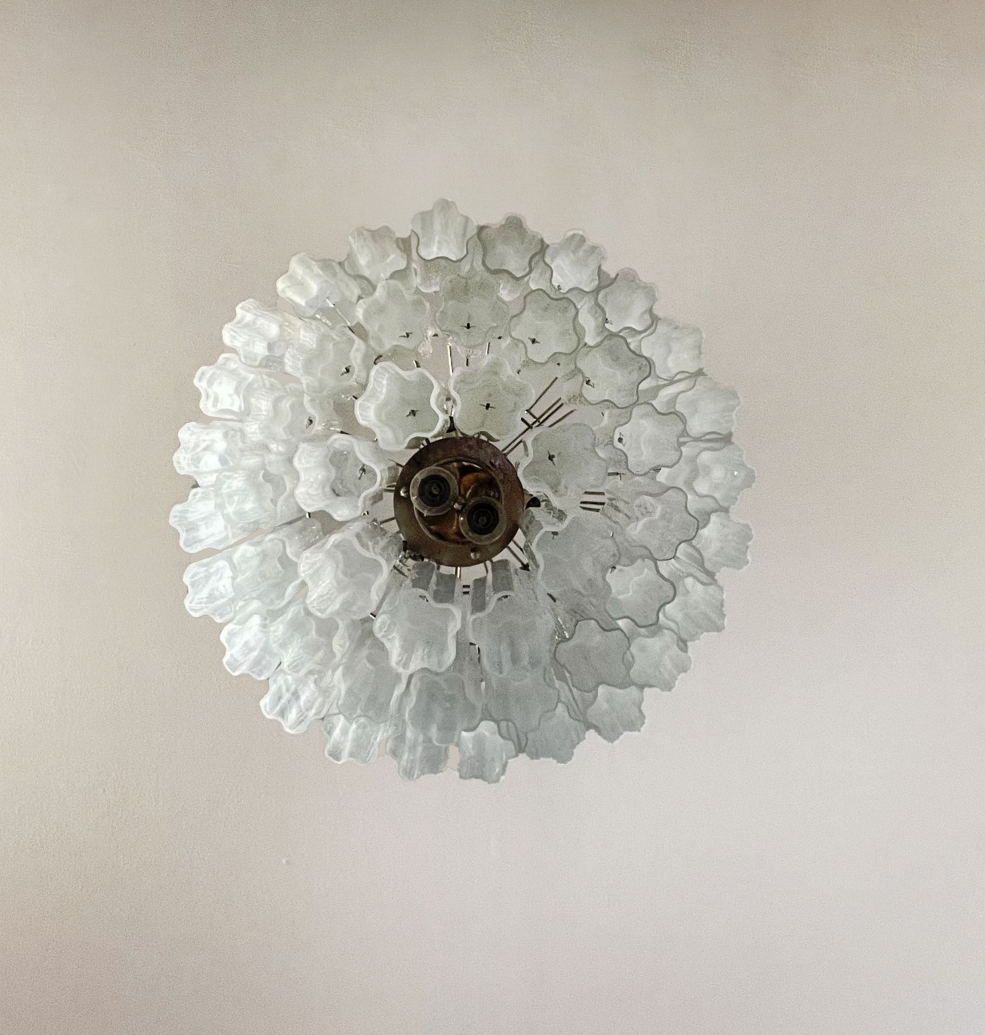 Murano Lysekrone – 48 Hvit Alabaster Glassrør – detalj 4 – Murano Classics