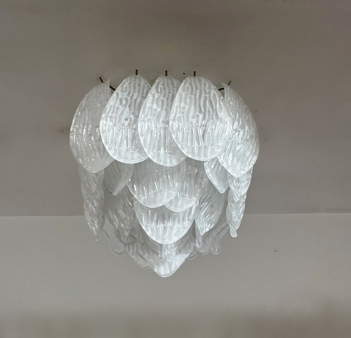 Murano Lysekrone – 32 Gule Konglebladglass – detalj 4 – Murano Classics