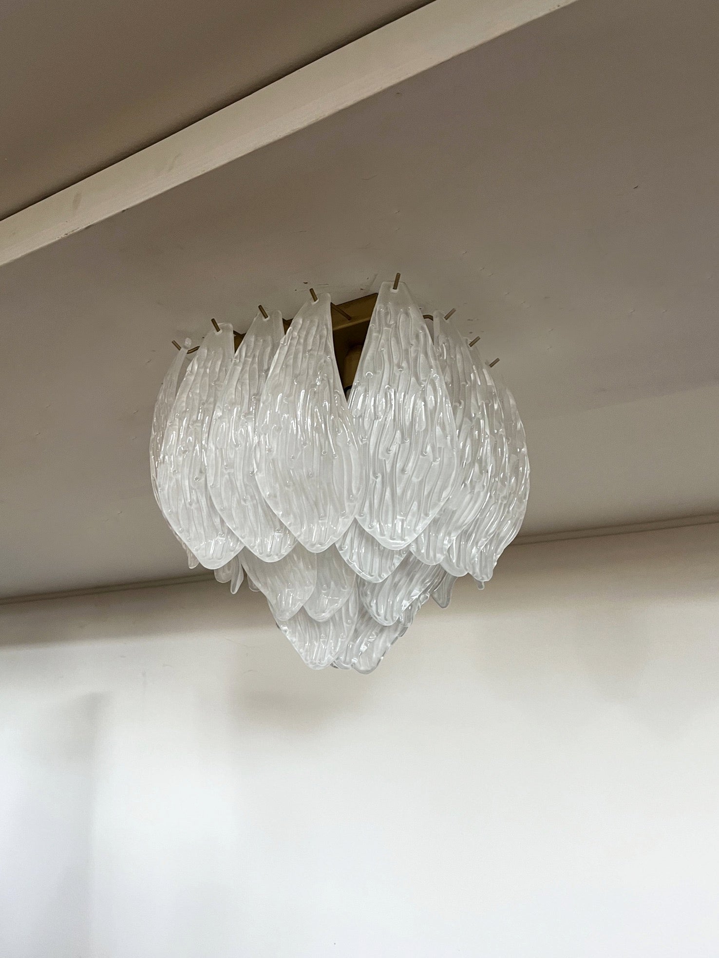 Murano Lysekrone – 32 Gule Konglebladglass – detalj 10 – Murano Classics