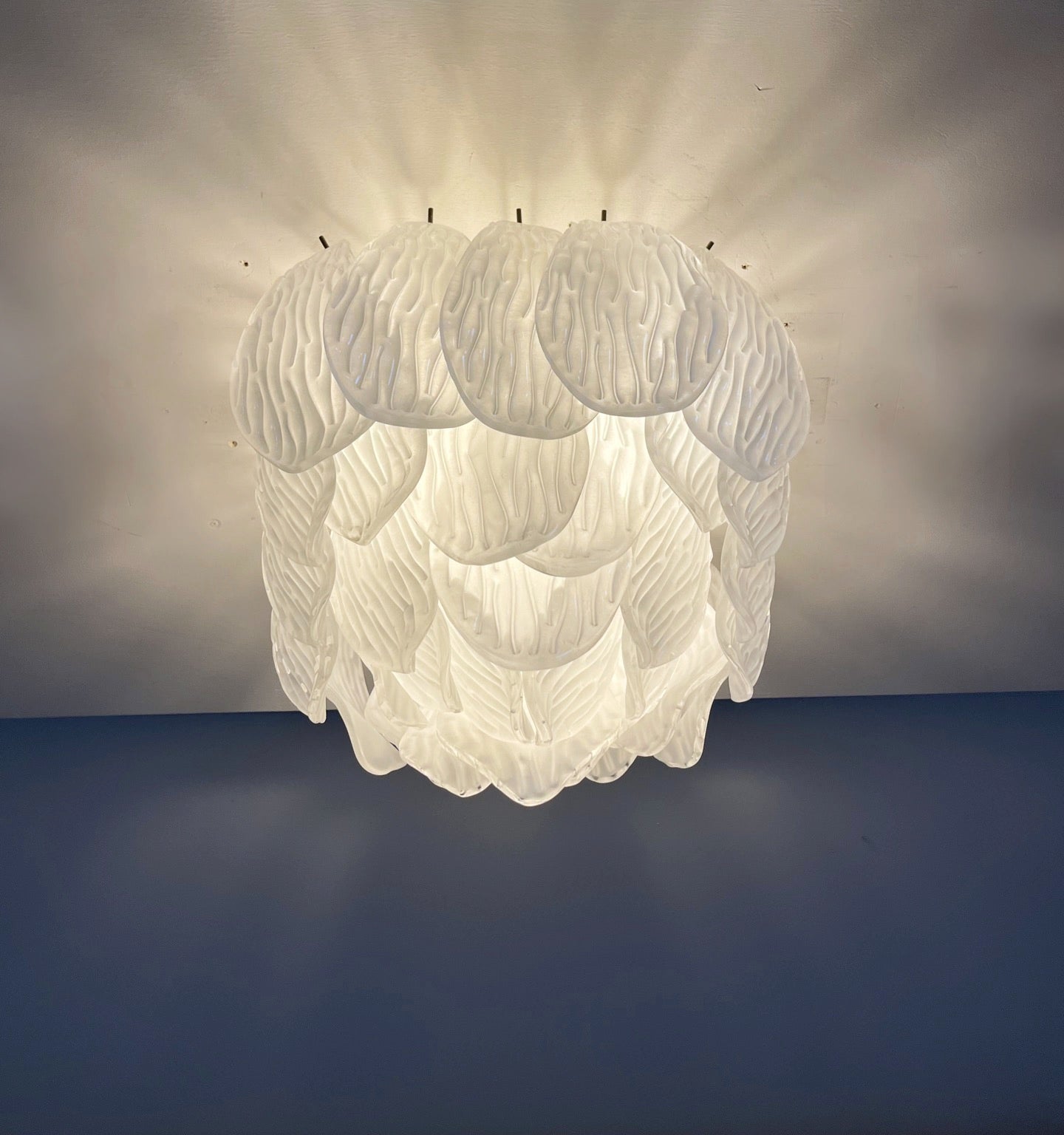 Murano Lysekrone – 32 Gule Konglebladglass – detalj 7 – Murano Classics