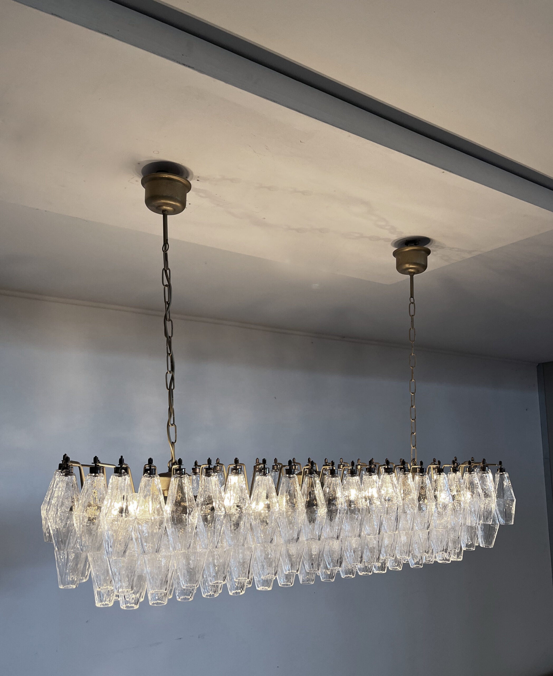 Murano Lysekrone – 138 Klare Poliedriglass – detalj 4 – Murano Classics
