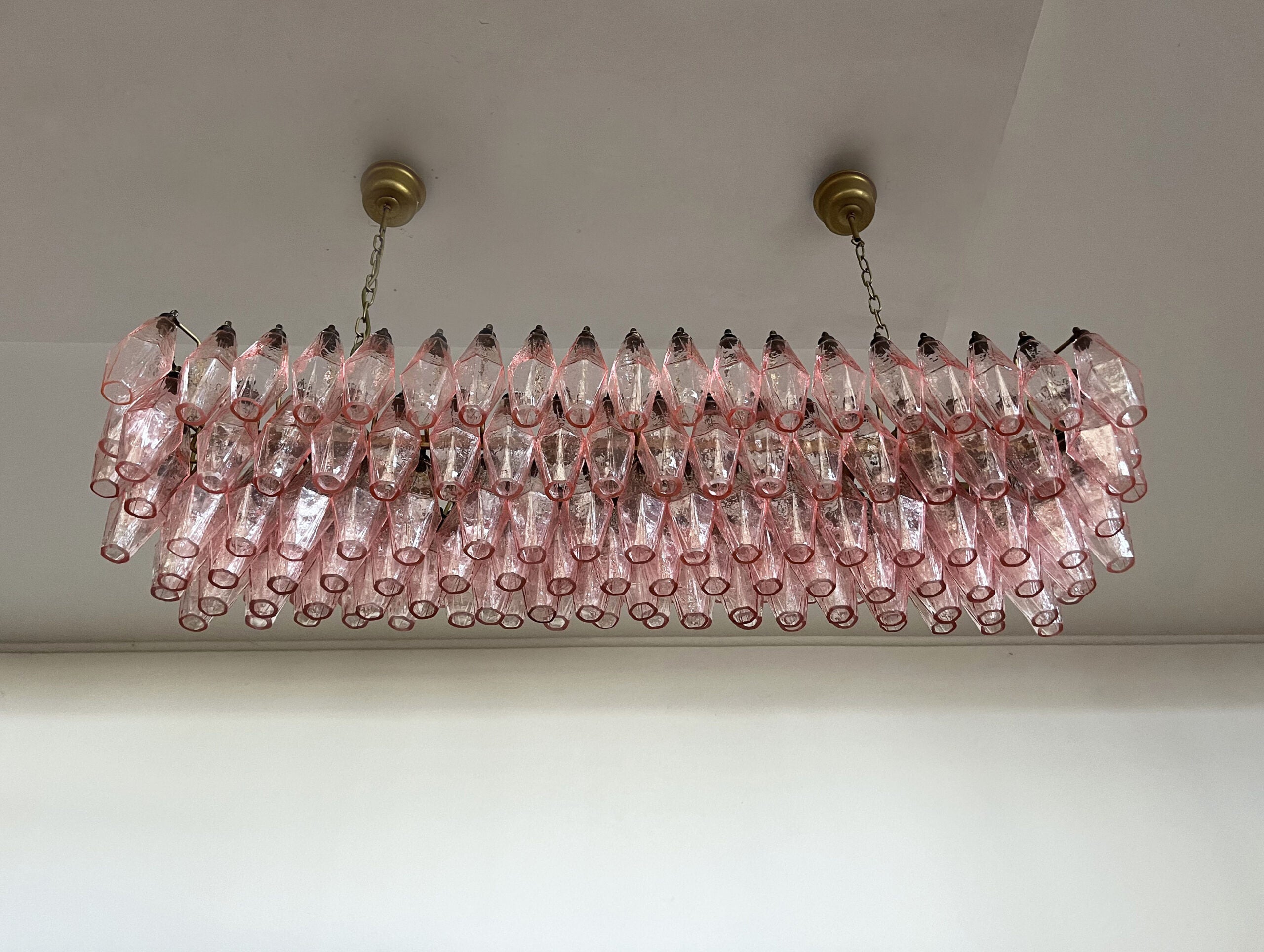 Murano Lysekrone – 138 Rosa Poliedriglass – detalj 7 – Murano Classics