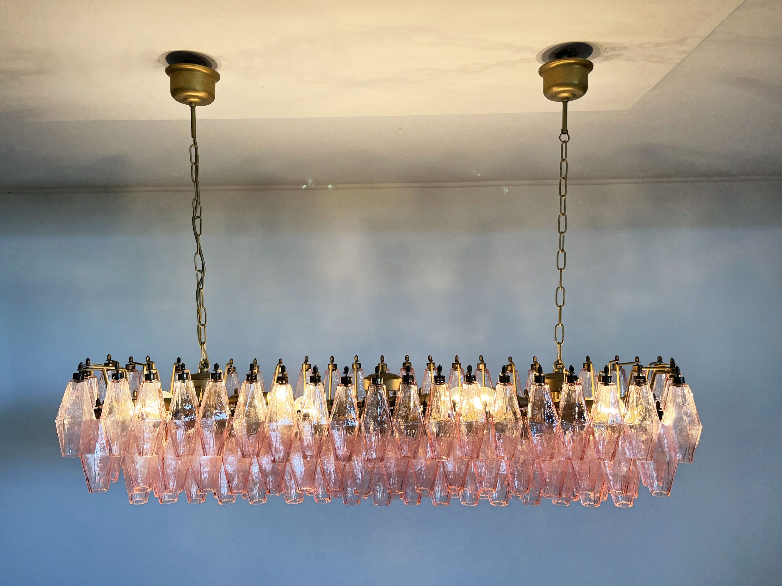 Murano Lysekrone – 138 Rosa Poliedriglass – detalj 3 – Murano Classics
