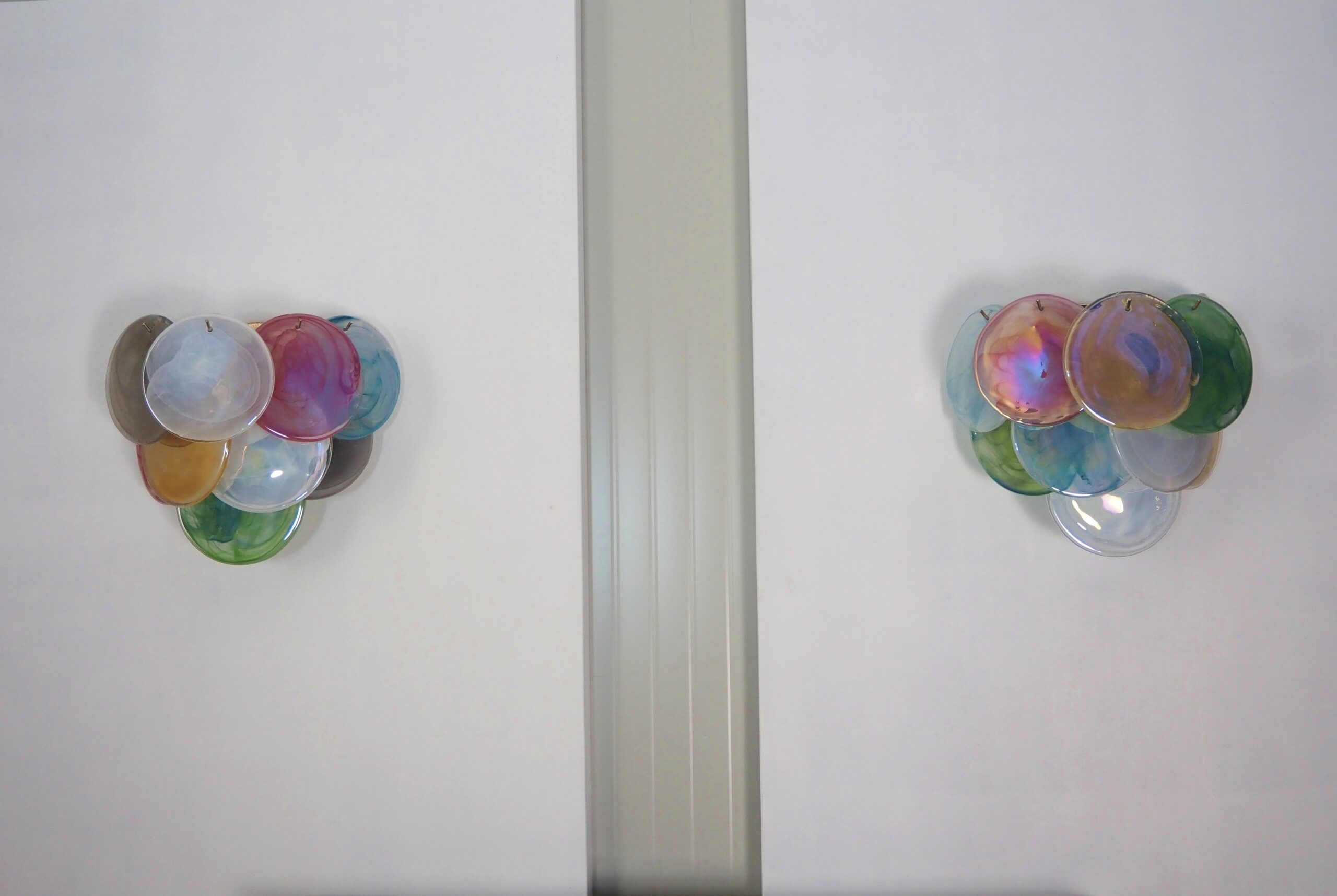Murano Vegglampe – 10 Multifarge Diskglass – 2 stk – detalj 8 – Murano Classics