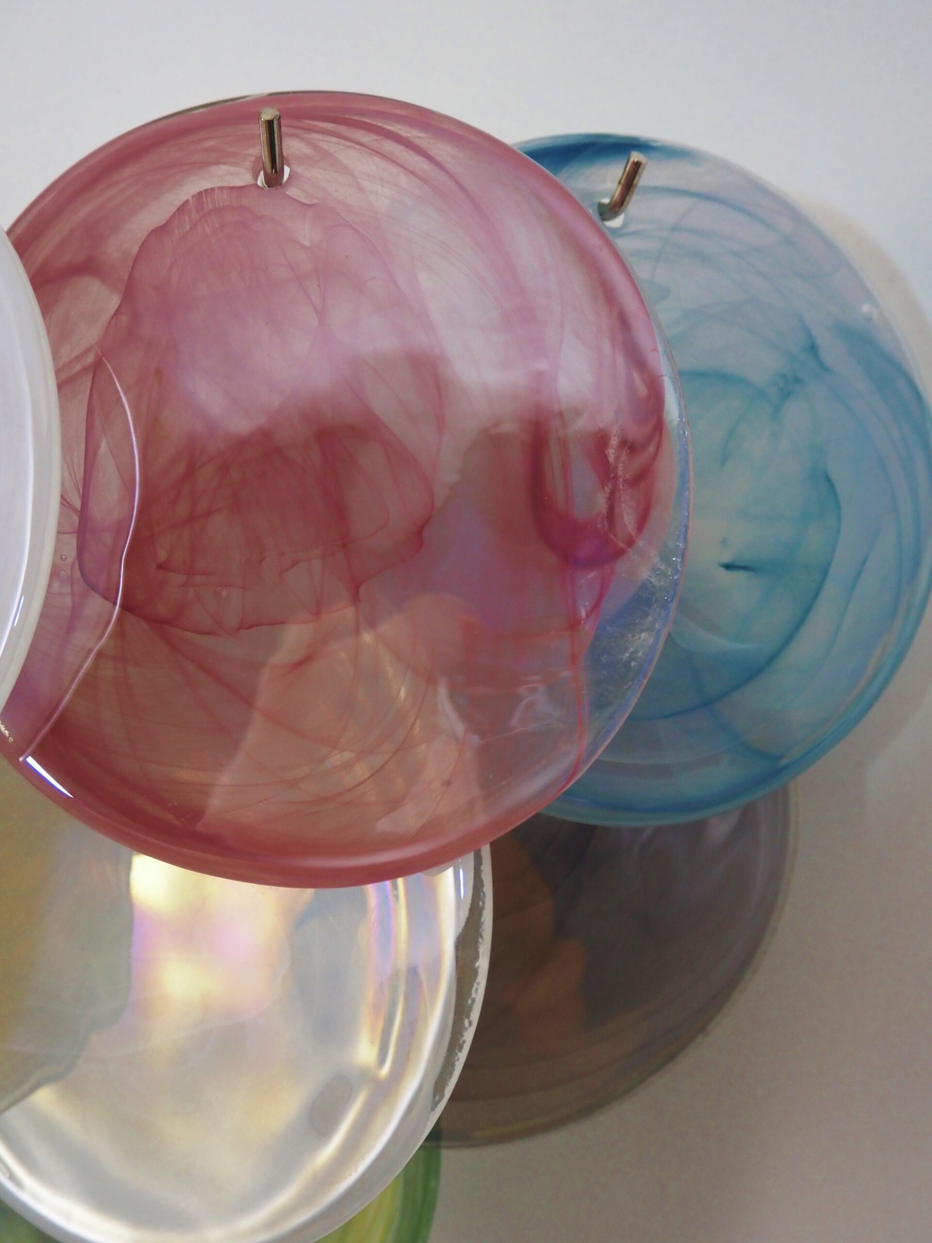 Murano Vegglampe – 10 Multifarge Diskglass – 2 stk – detalj 3 – Murano Classics