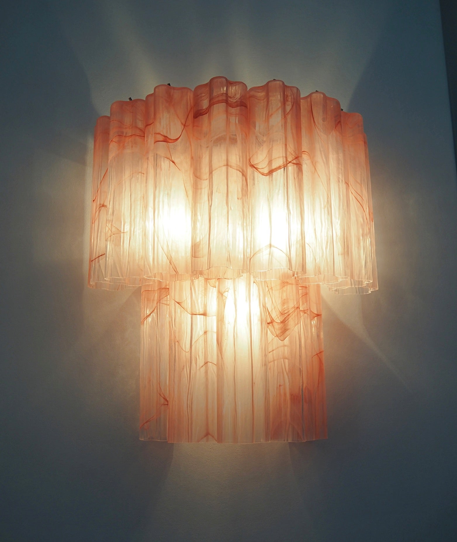 Murano Vegglampe – 13 Rosa Alabaster Glassrør – 2 stk – detalj 5 – Murano Classics