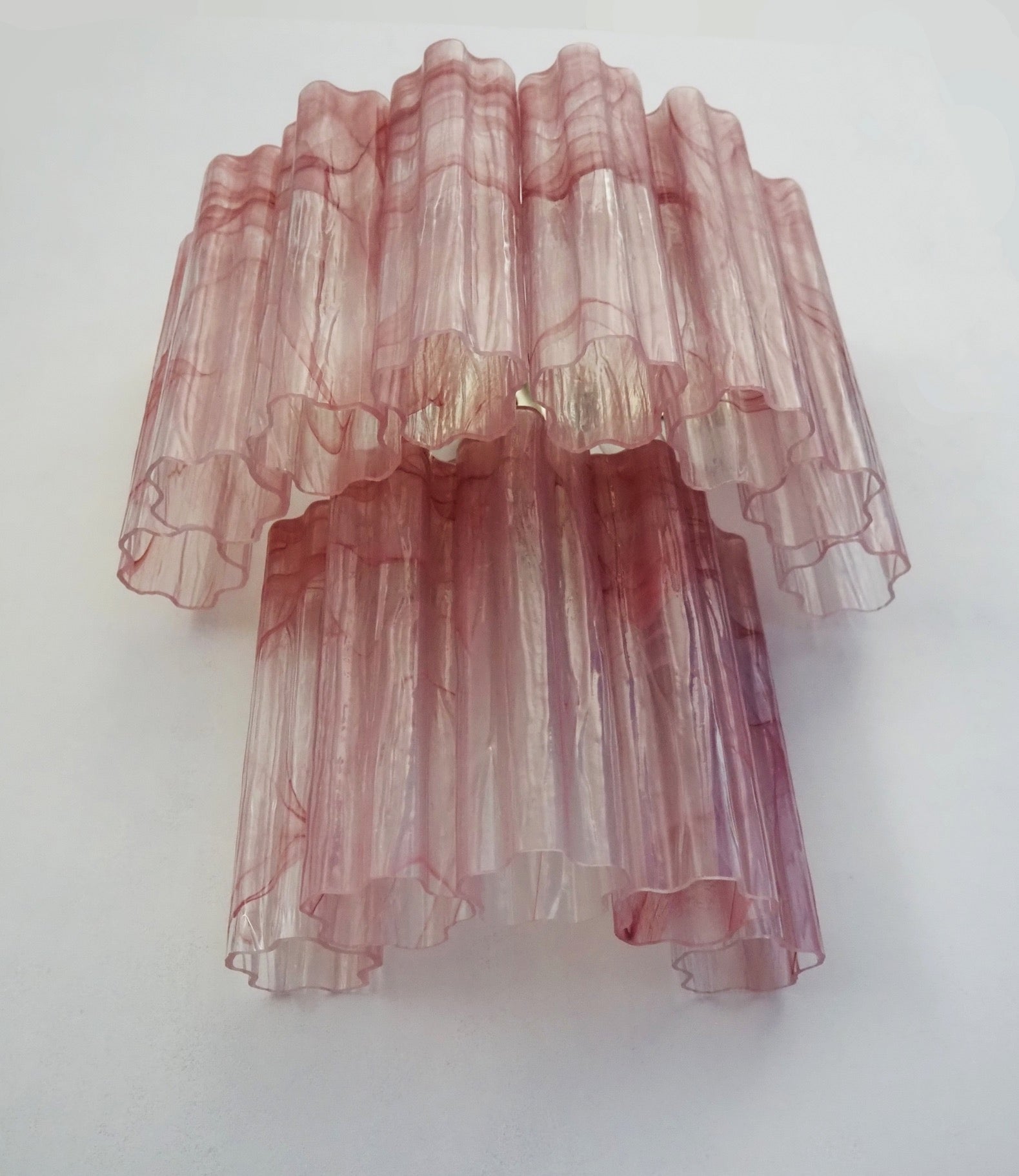 Murano Vegglampe – 13 Rosa Alabaster Glassrør – 2 stk – detalj 2 – Murano Classics