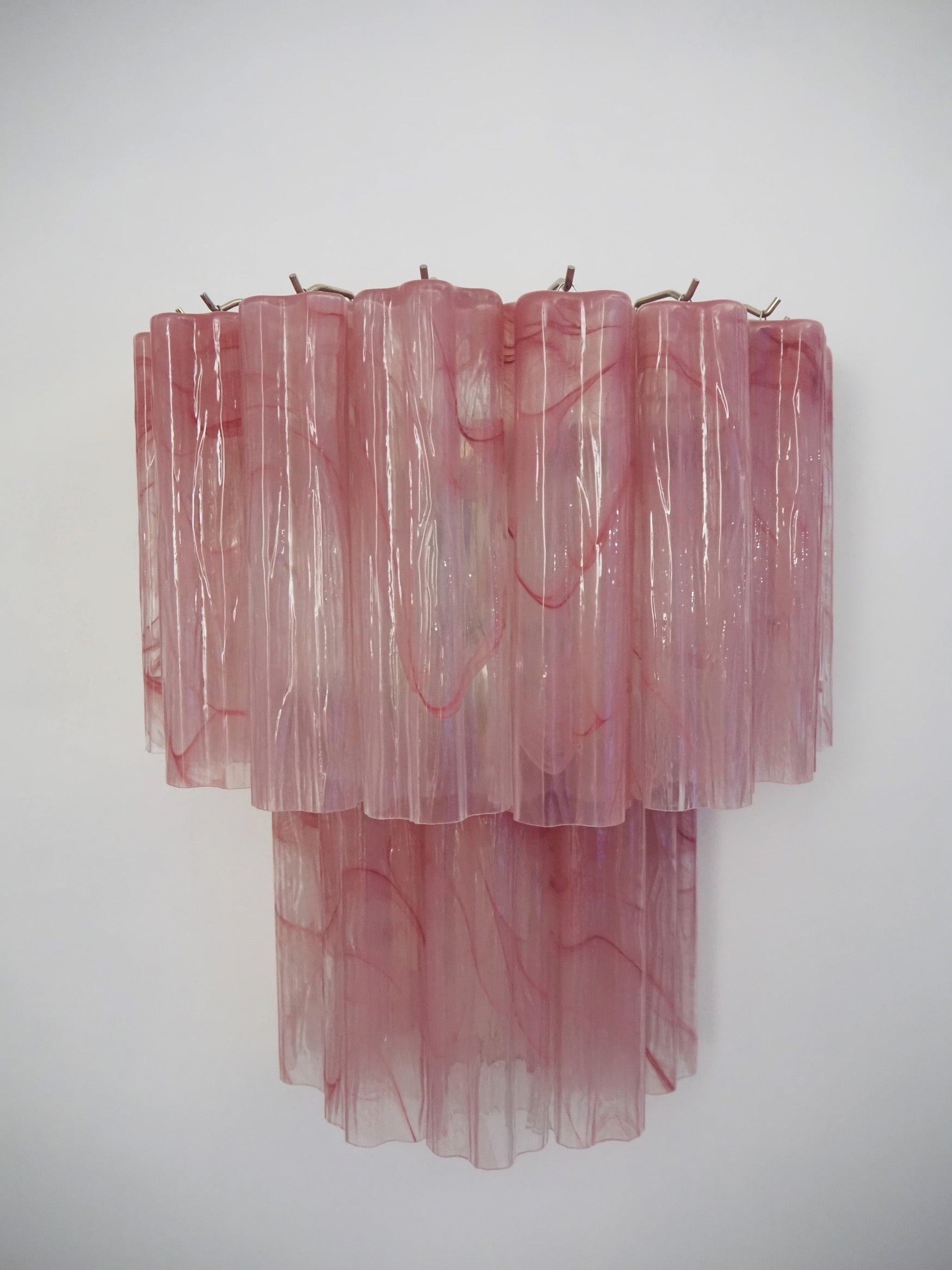 Murano Vegglampe – 13 Rosa Alabaster Glassrør – 2 stk – Murano Classics