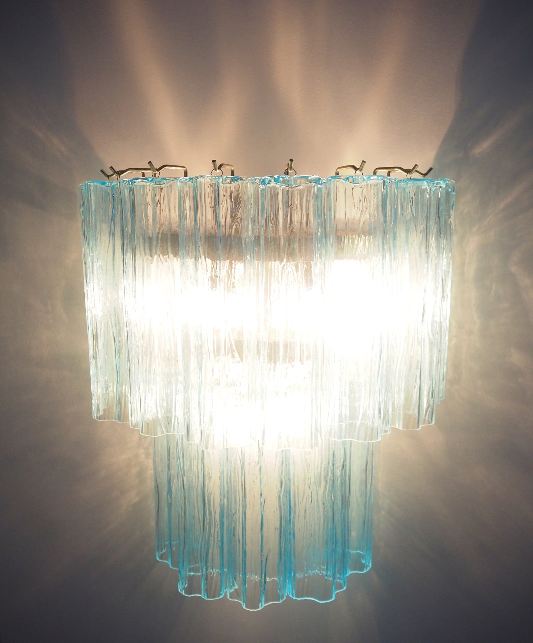 Murano Vegglampe – 13 Blå Glassrør – 2 stk – detalj 4 – Murano Classics