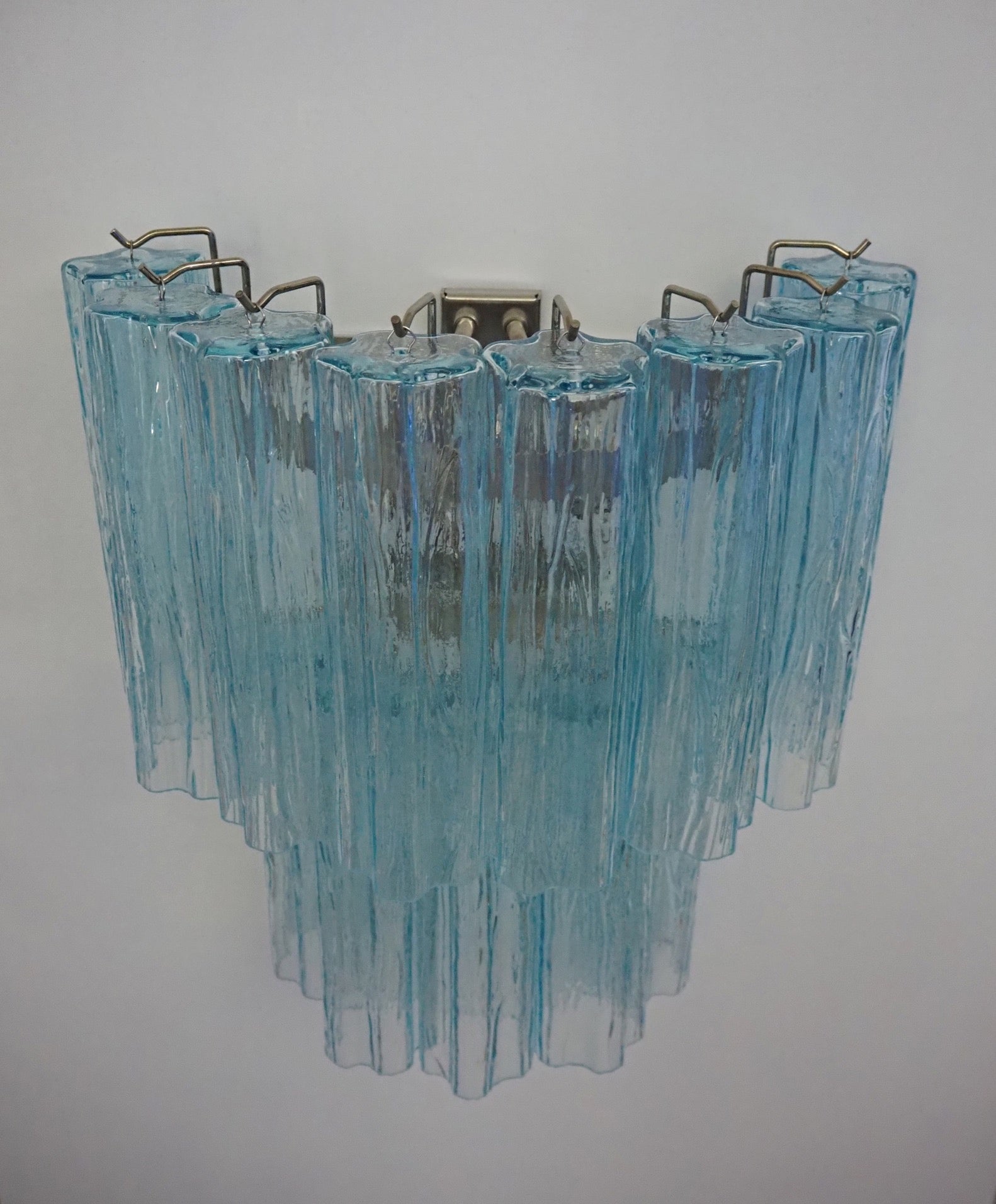 Murano Vegglampe – 13 Blå Glassrør – 2 stk – detalj 3 – Murano Classics