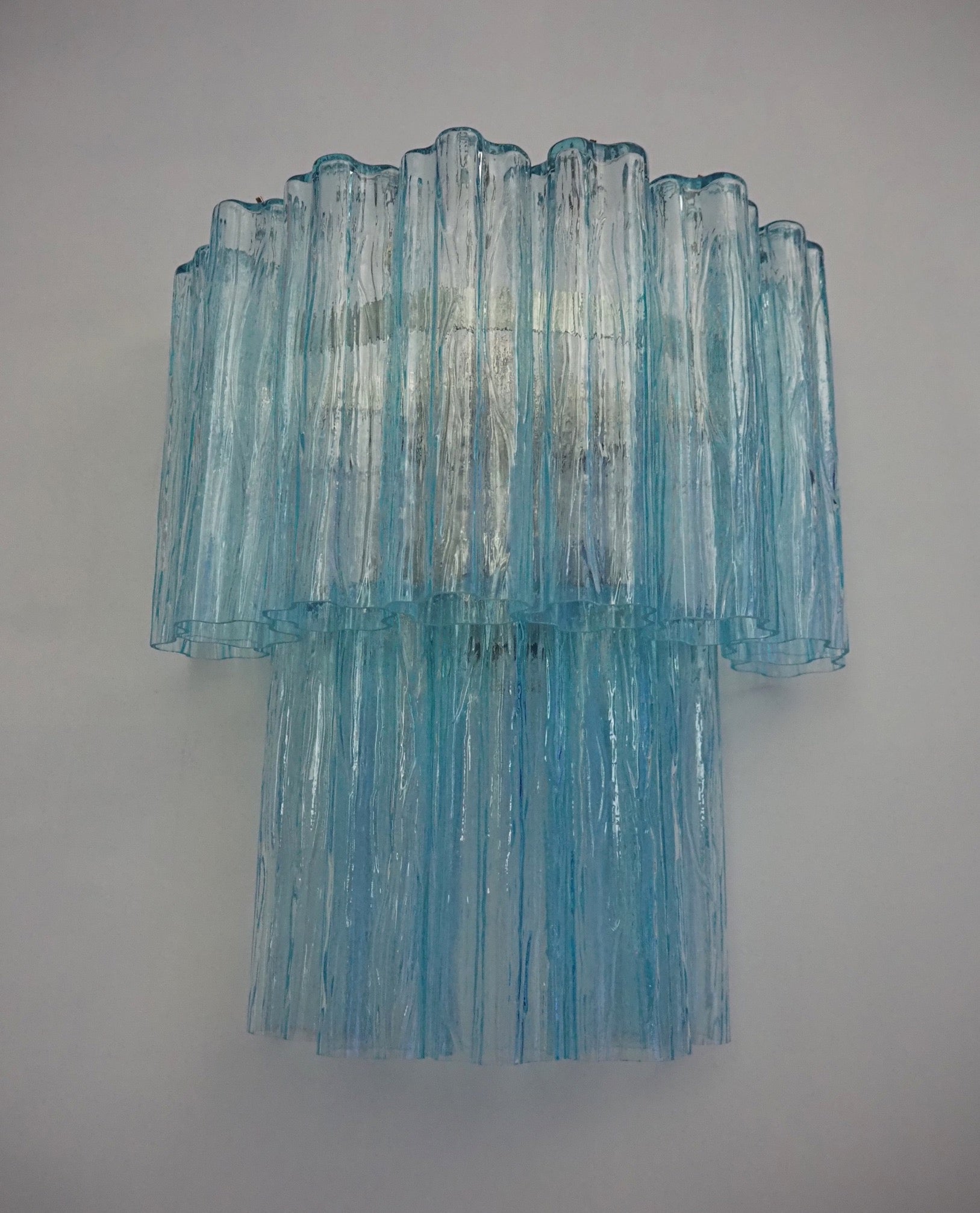 Murano Vegglampe – 13 Blå Glassrør – 2 stk – Murano Classics