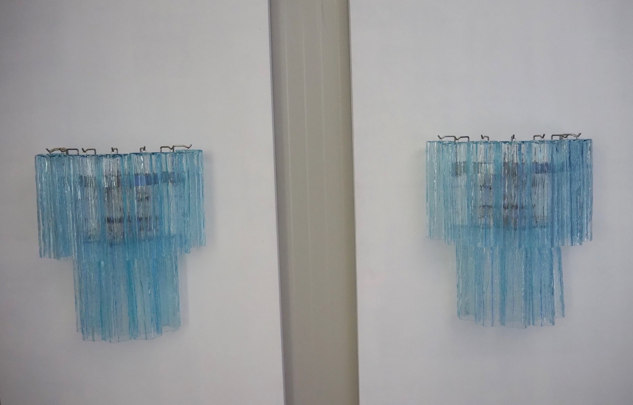 Murano Vegglampe – 13 Blå Glassrør – 2 stk – detalj 7 – Murano Classics