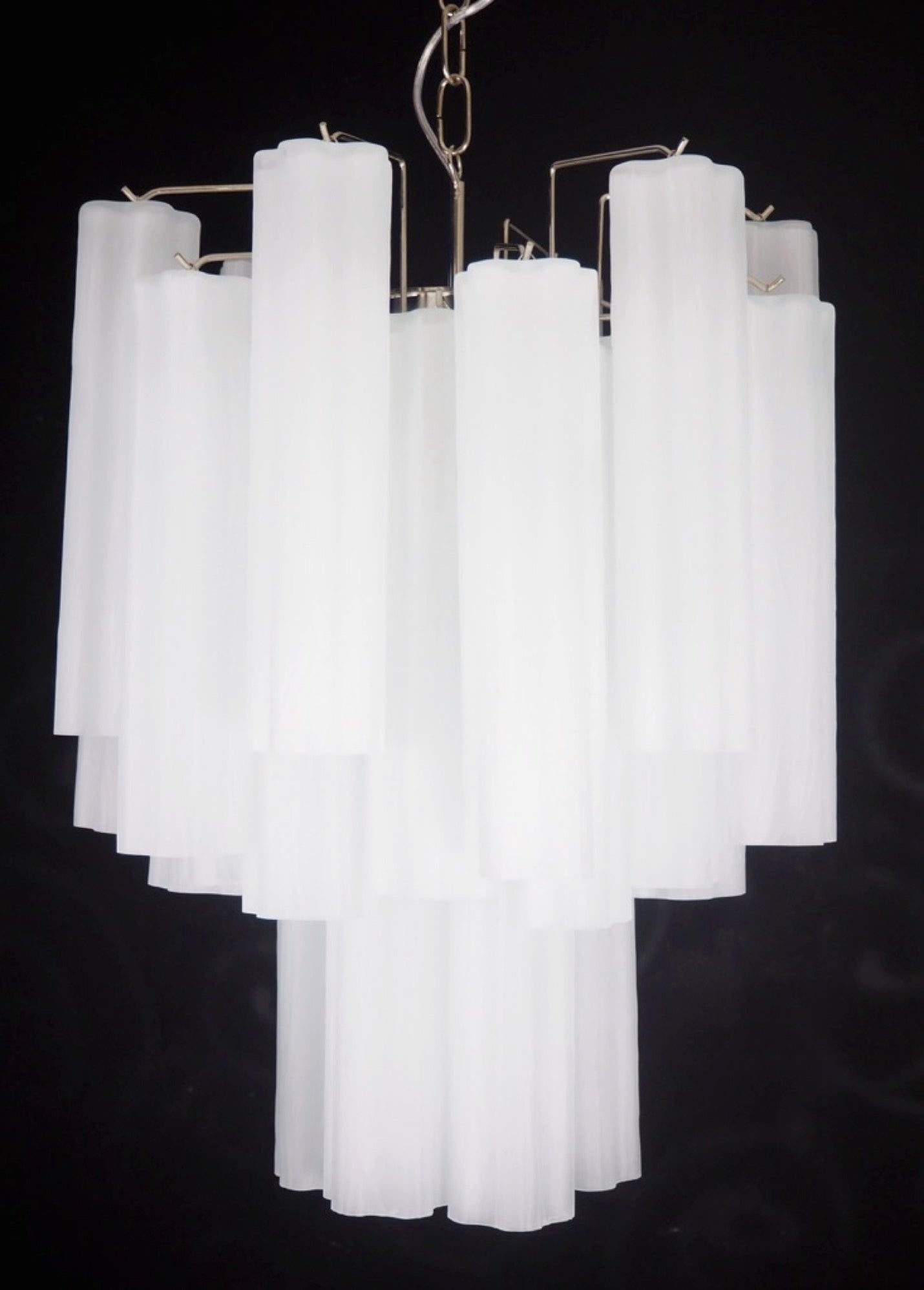 Murano Lysekrone | 30 Alabaster hvit Rørglass