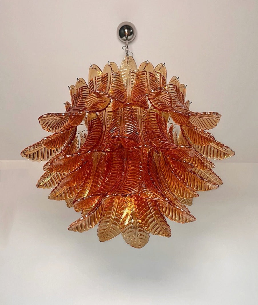 Murano Lysekrone – 48 Gule Felciglass – detalj 9 – Murano Classics
