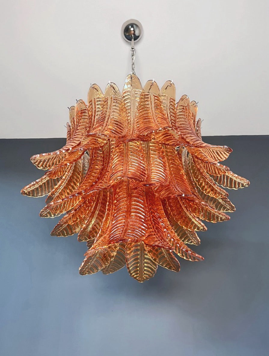 Murano Lysekrone – 48 Gule Felciglass – detalj 11 – Murano Classics