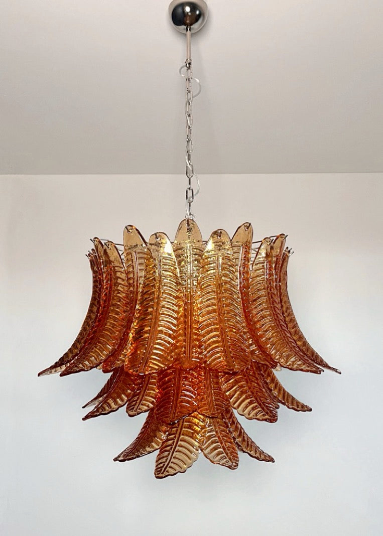 Murano Lysekrone – 48 Gule Felciglass – detalj 10 – Murano Classics