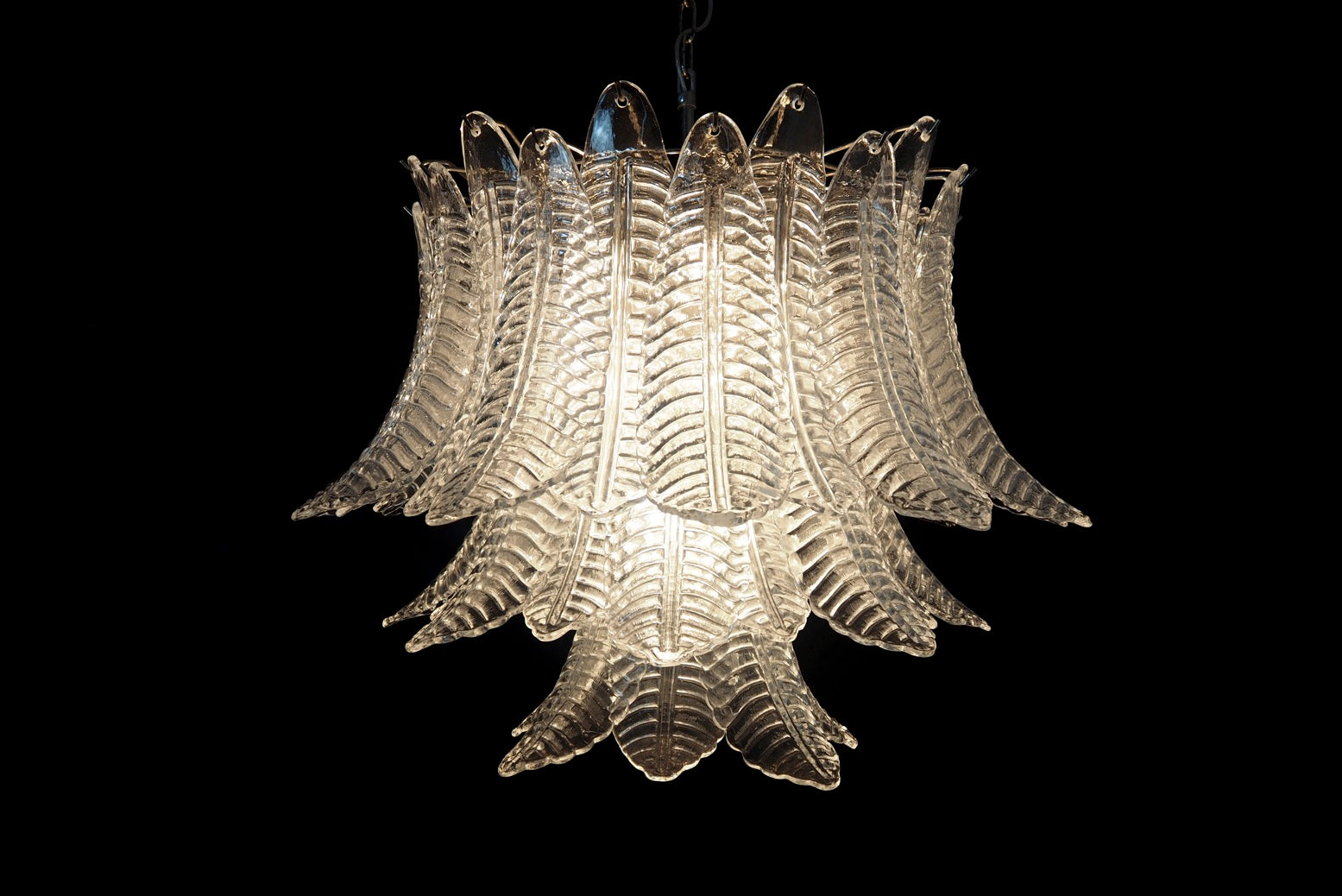 Murano Lysekrone – 48 Klare Felciglass – detalj 7 – Murano Classics