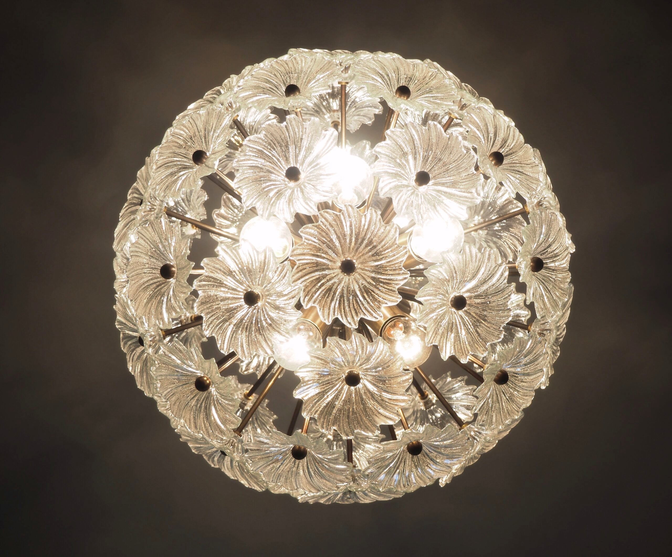 Murano Lysekrone – 51 Klare Tusenfrydglass – detalj 5 – Murano Classics