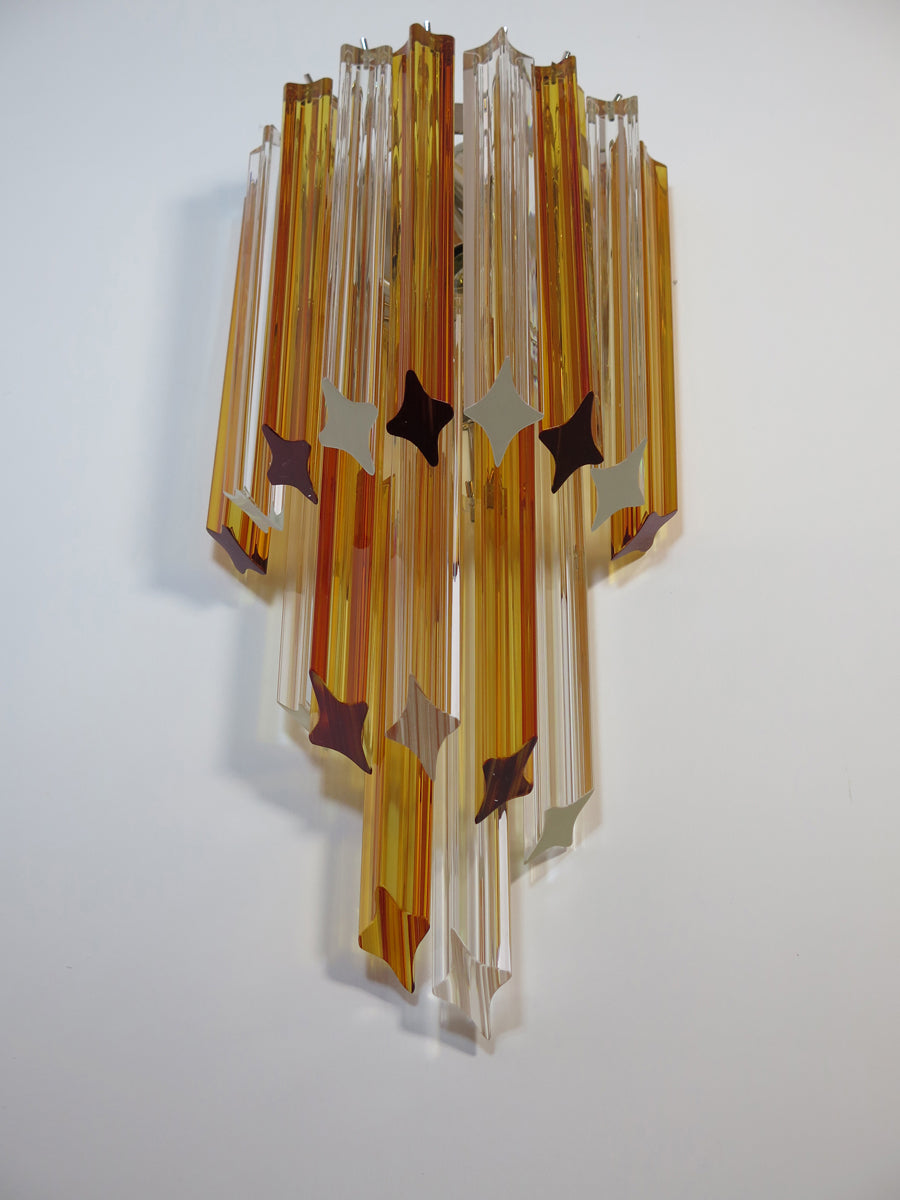Murano Vegglampe – 32 Klare Gule Prismeglass – 2 stk – detalj 8 – Murano Classics