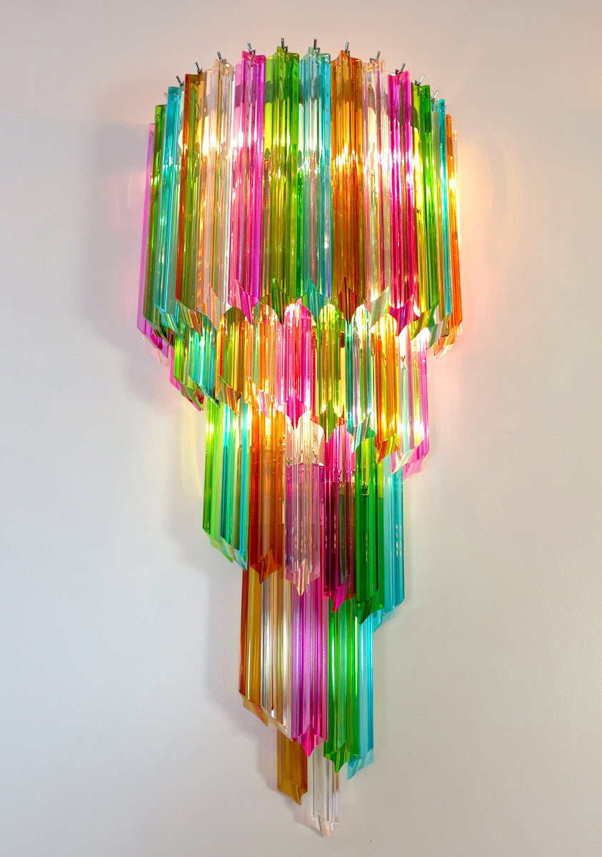 Murano Vegglampe – 41 Multifarge Prismeglass – 2 stk – detalj 8 – Murano Classics