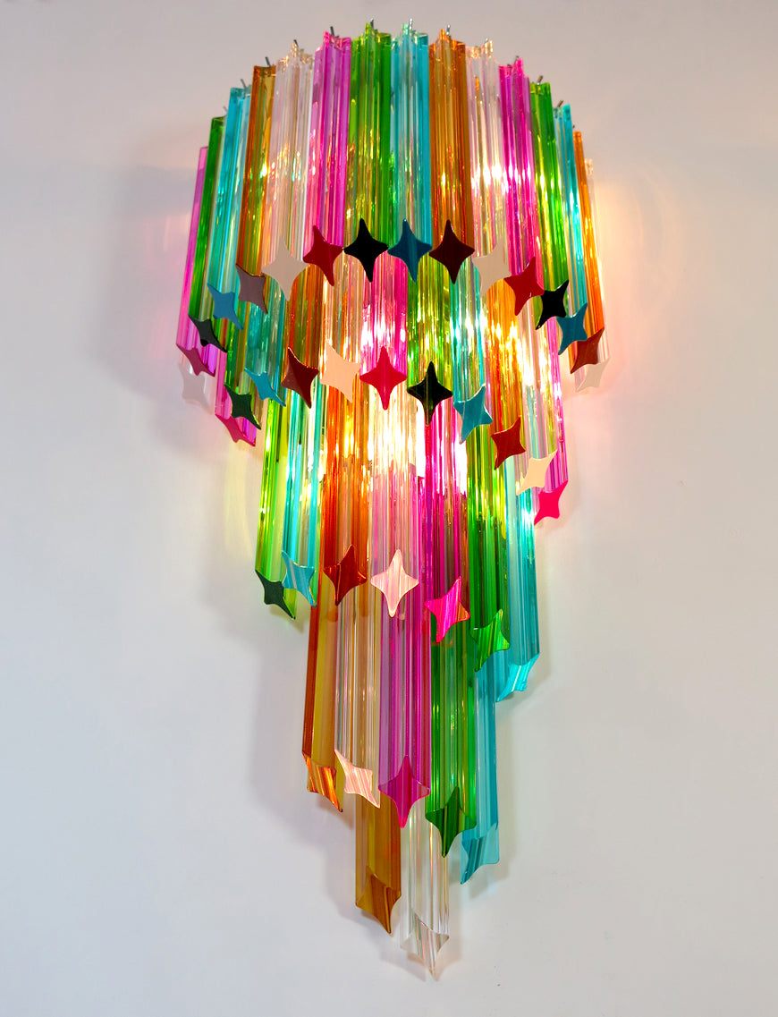 Murano Vegglampe – 41 Multifarge Prismeglass – 2 stk – detalj 9 – Murano Classics