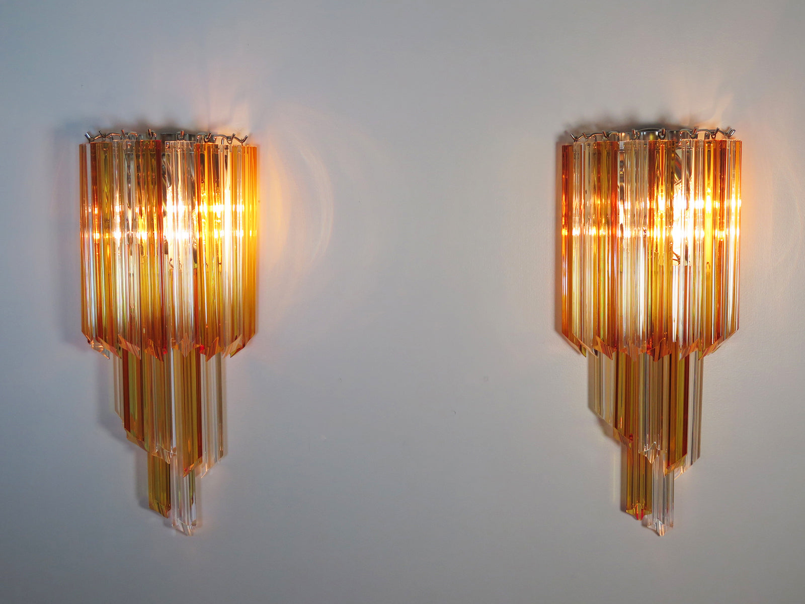 Murano Vegglampe – 32 Klare Gule Prismeglass – 2 stk – detalj 7 – Murano Classics