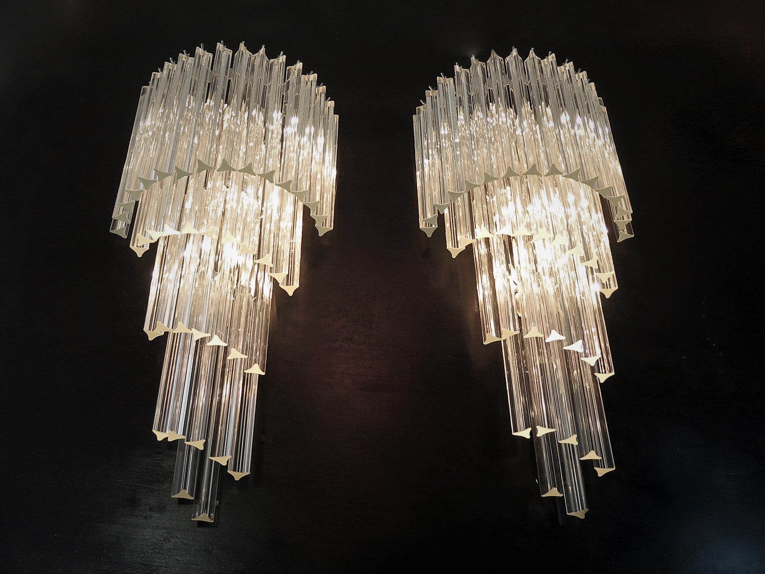 Murano Vegglampe – 41 Klare Prismeglass – 2 stk – detalj 1 – Murano Classics