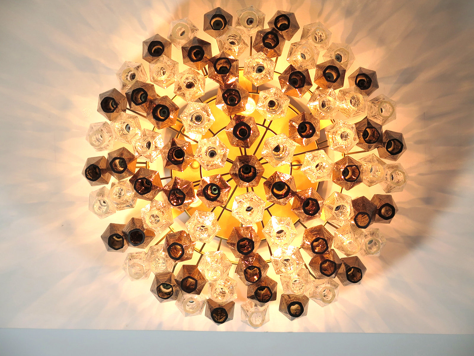Murano Lysekrone – 84 Klare Røyk Poliedriglass – detalj 7 – Murano Classics