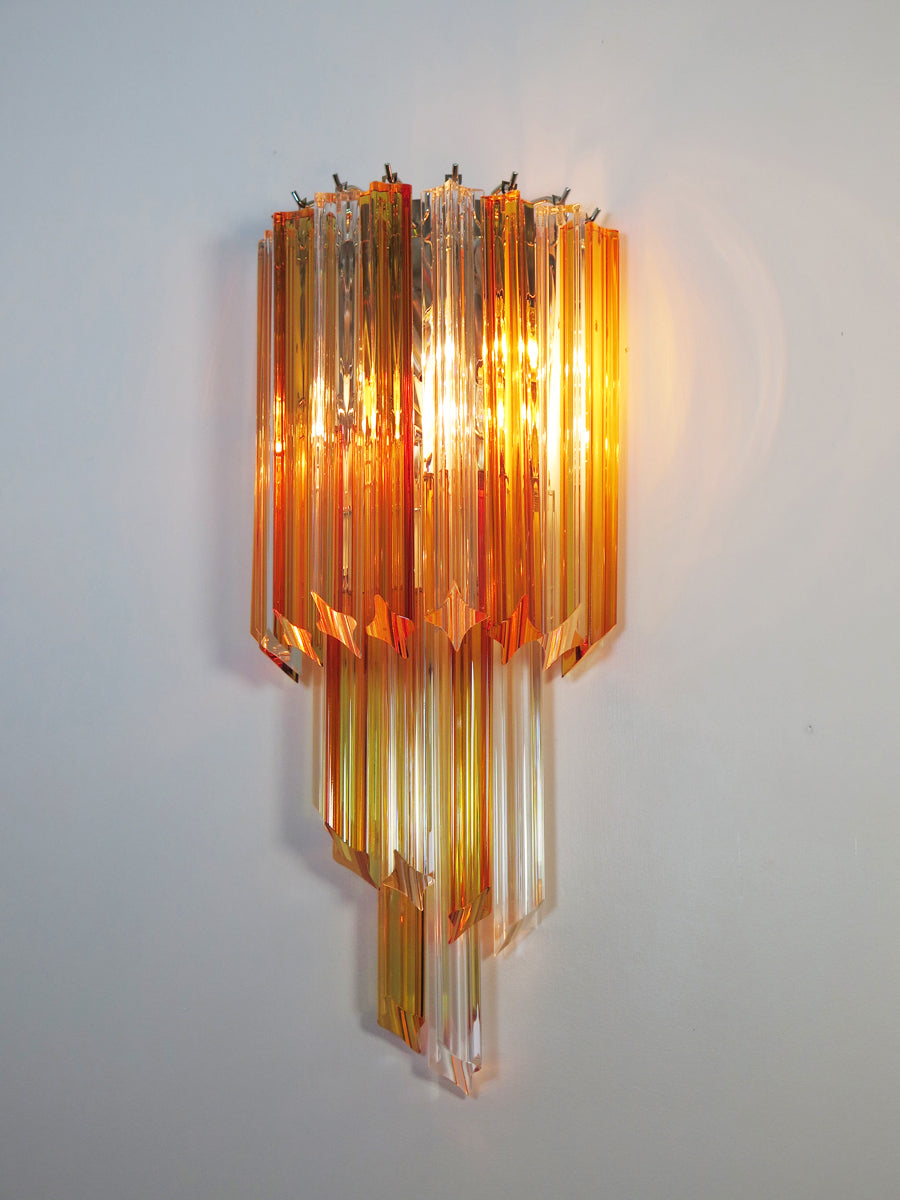 Murano Vegglampe – 32 Klare Gule Prismeglass – 2 stk – detalj 4 – Murano Classics