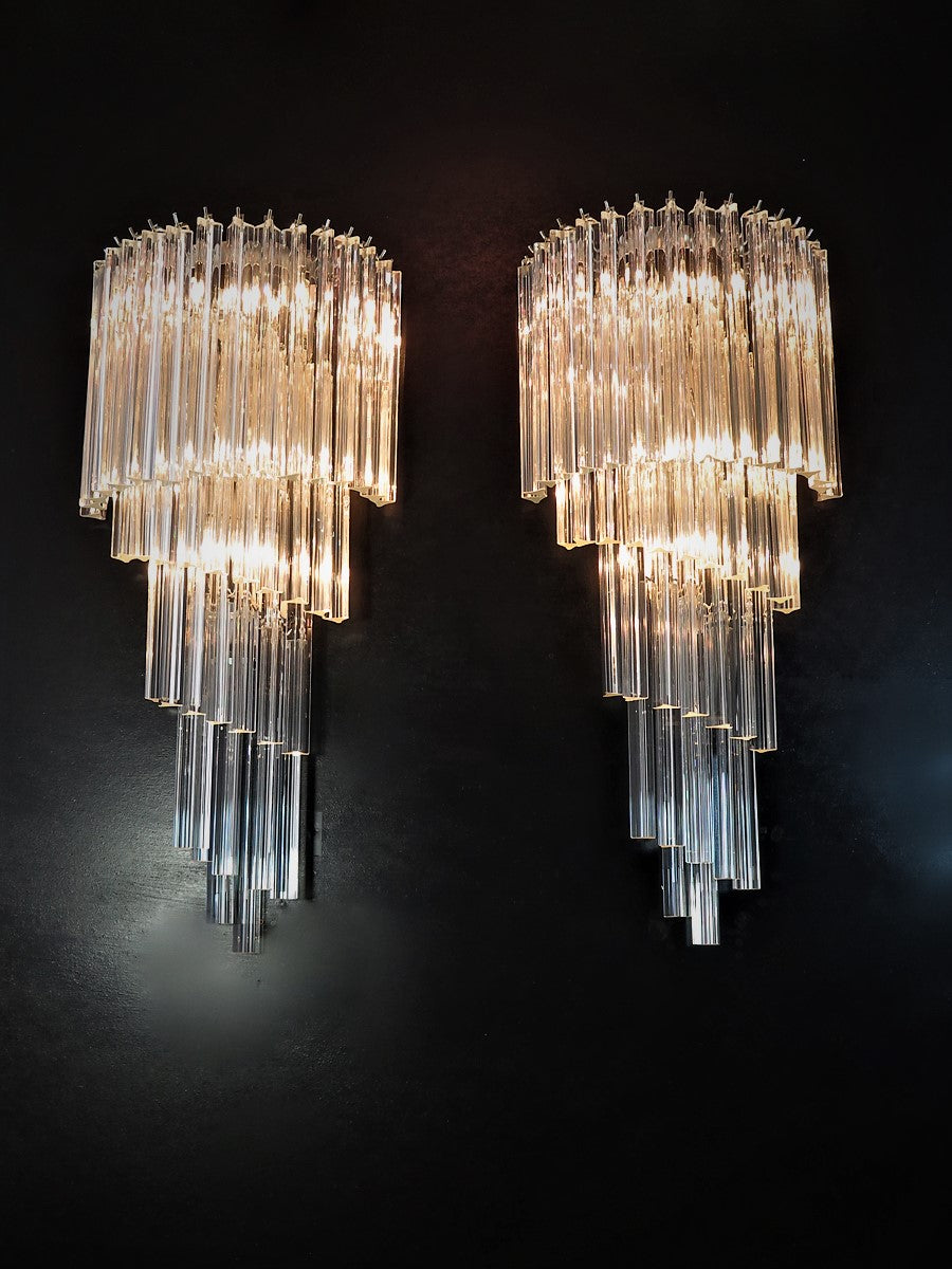 Murano Vegglampe – 41 Klare Prismeglass – 2 stk – detalj 10 – Murano Classics