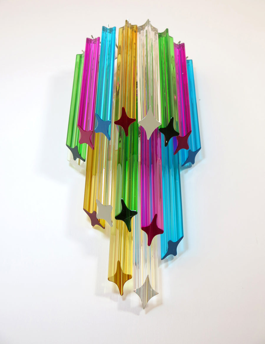 Murano Vegglampe – 32 Multifarge Prismeglass – 2 stk – detalj 1 – Murano Classics