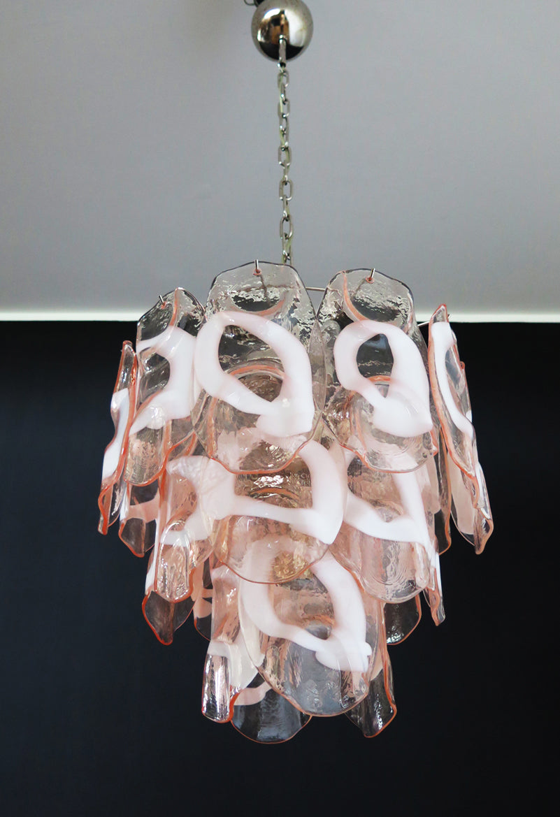 Murano Lysekrone – 23 Rosa Crostoliglass – detalj 2 – Murano Classics