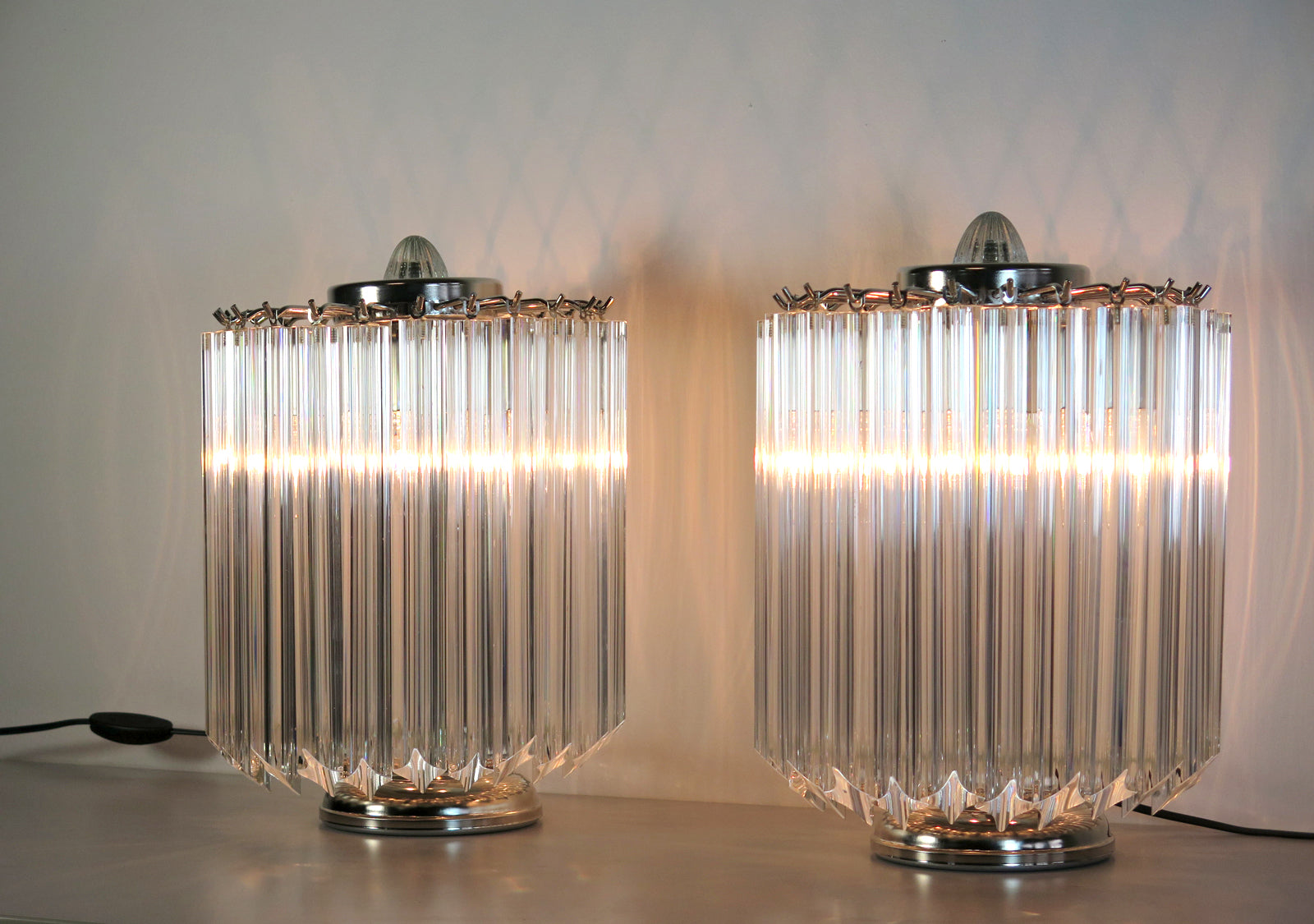 Murano Bordlampe – 24 Klare Prismeglass – 2 stk – detalj 5 – Murano Classics