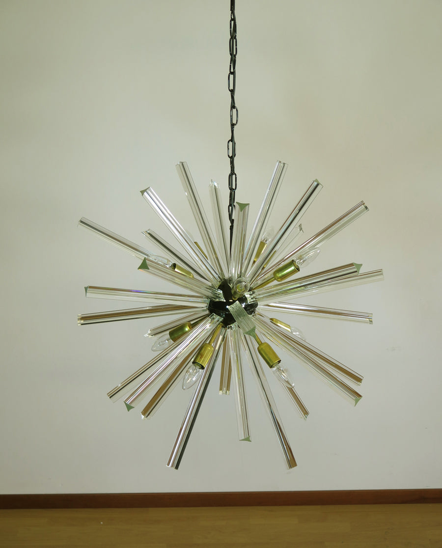 Murano Lysekrone | 30 Klare Iris Sputnik