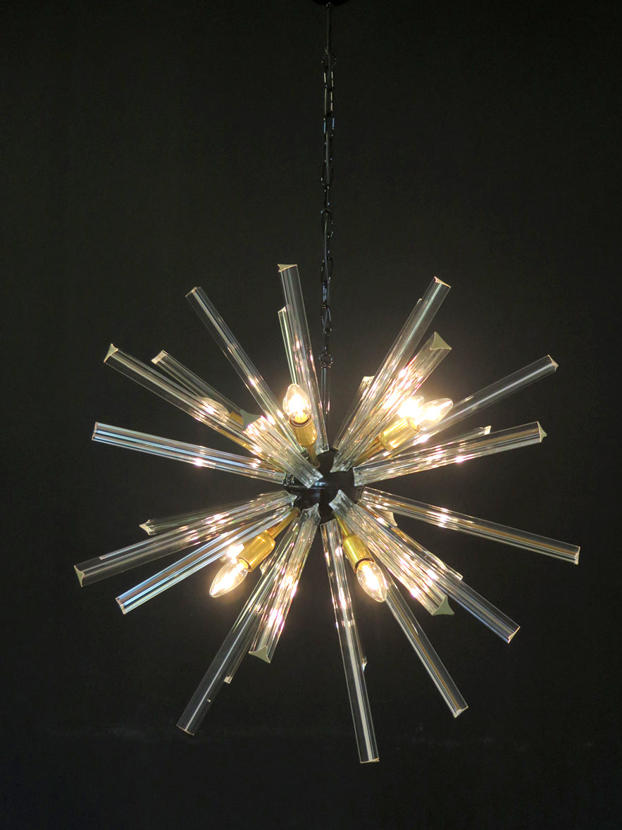 Murano Lysekrone | 30 Klare Iris Sputnik