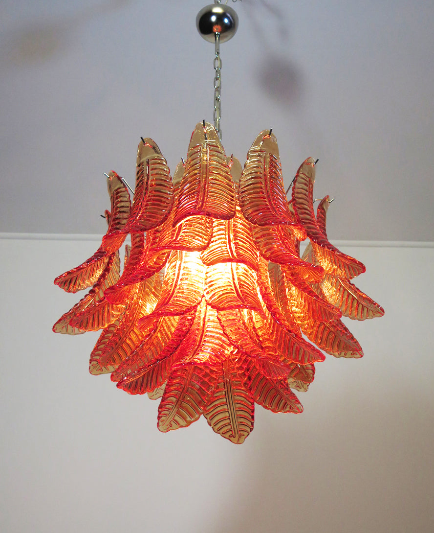 Murano Lysekrone – 36 Gule Felciglass – detalj 2 – Murano Classics