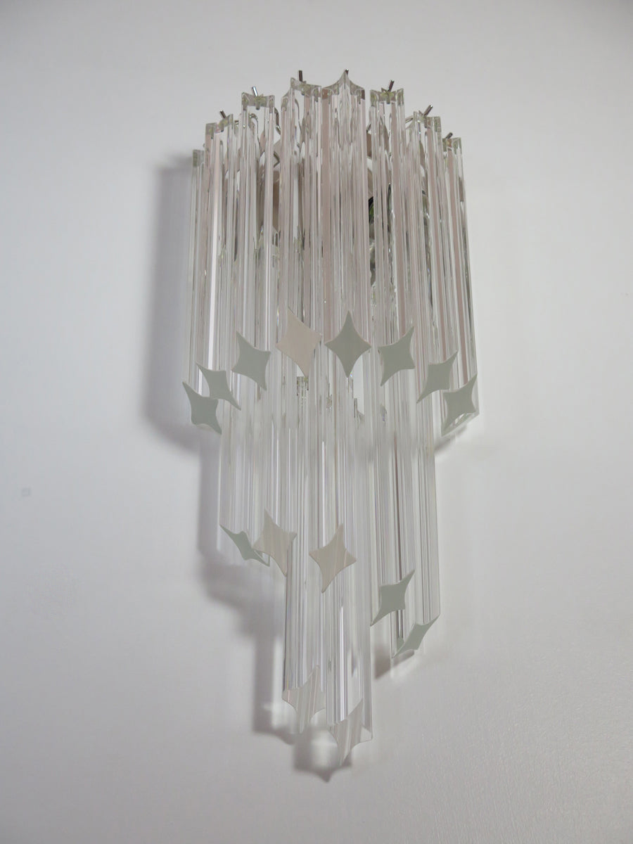 Murano Vegglampe | 32 Klare Prismeglass | 2 stk