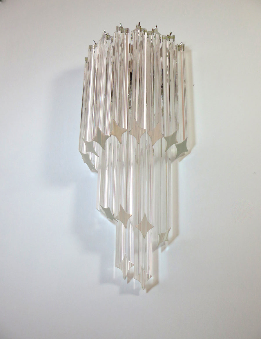 Murano Vegglampe | 32 Klare Prismeglass | 2 stk