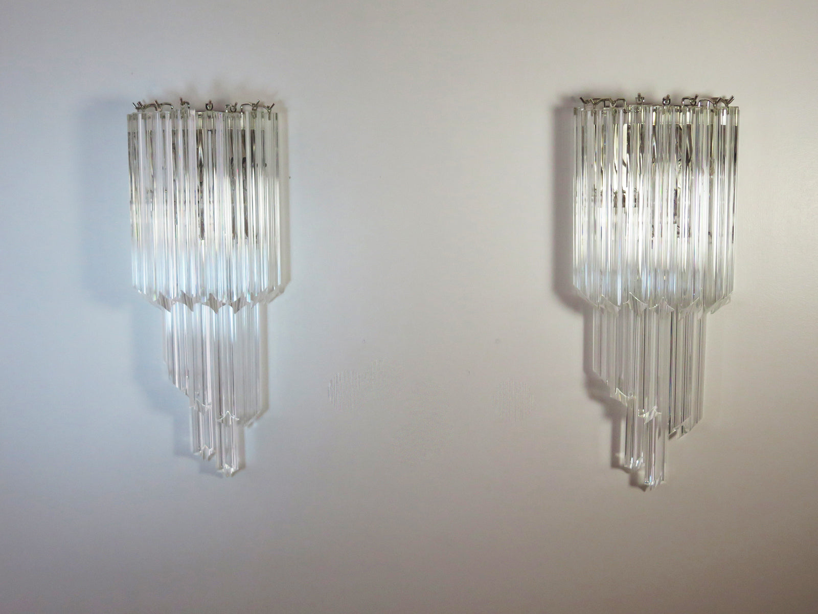 Murano Vegglampe | 32 Klare Prismeglass | 2 stk