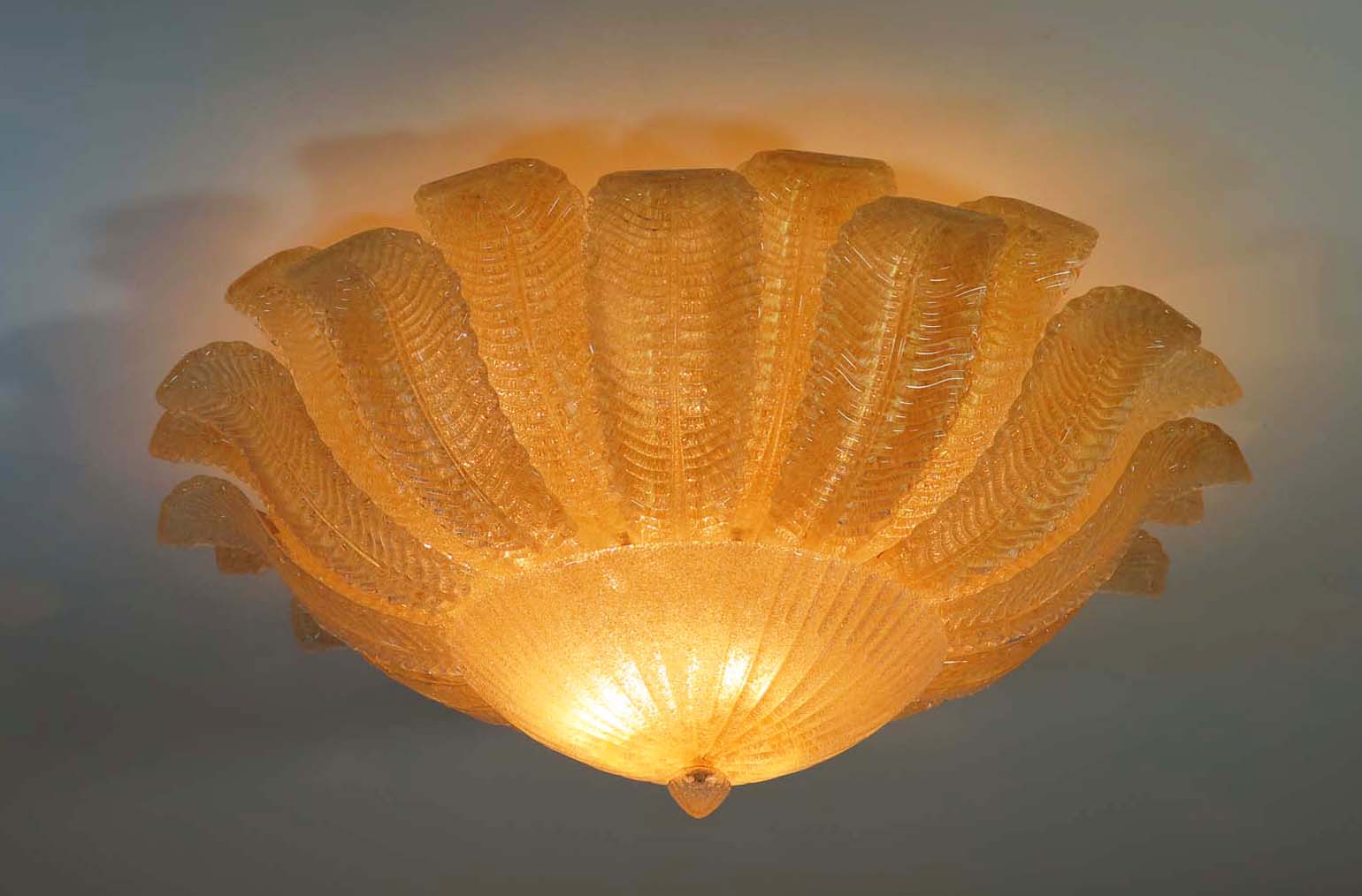 Murano Taklampe – 25 Gule Barovier – detalj 2 – Murano Classics