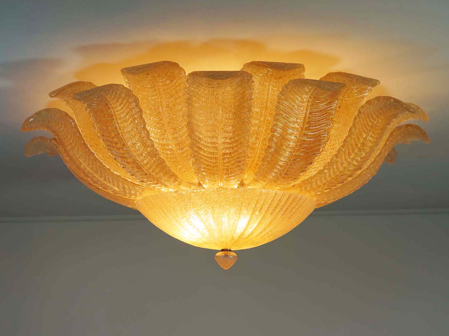 Murano Taklampe – 25 Gule Barovier – detalj 8 – Murano Classics