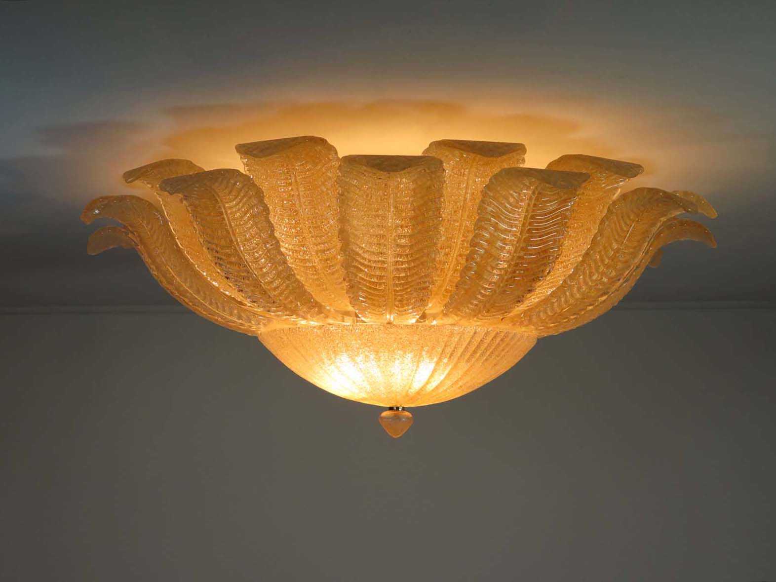 Murano Taklampe – 25 Gule Barovier – detalj 6 – Murano Classics