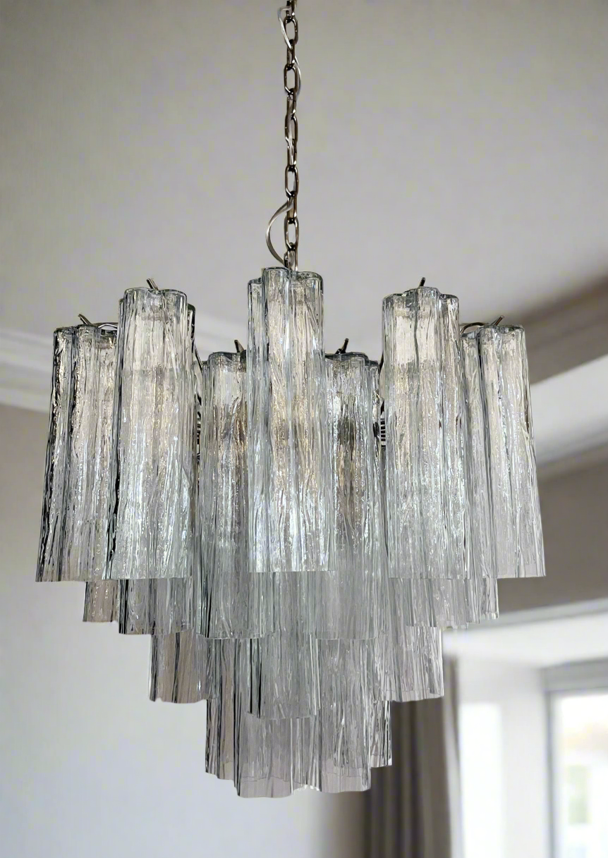 Murano Lysekrone | 36 Klare Glassrør