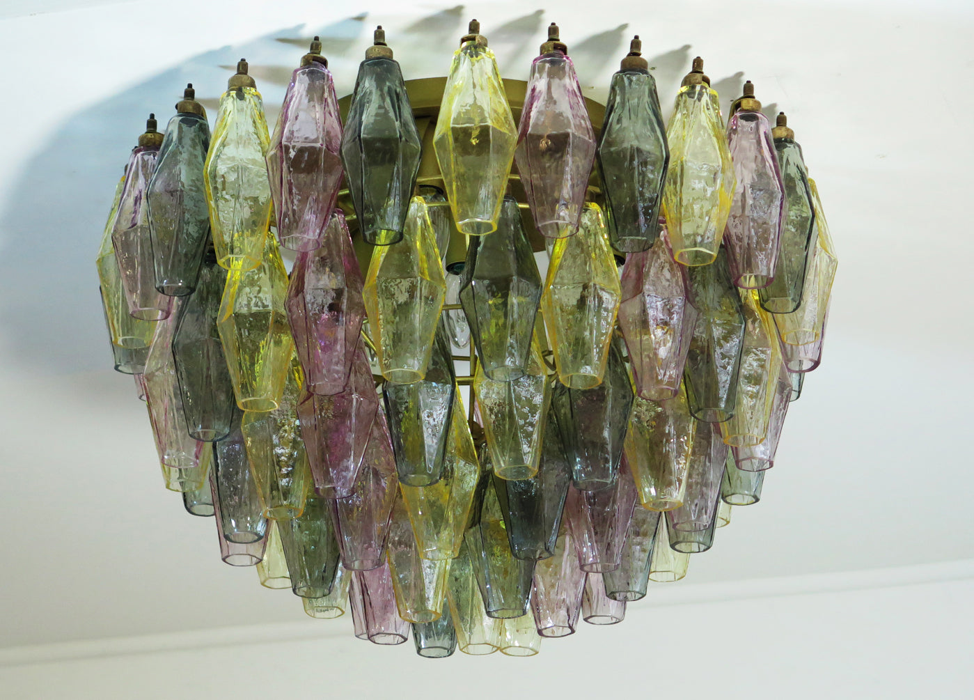 Murano Taklampe – 84 Multifarge Poliedriglass – detalj 3 – Murano Classics