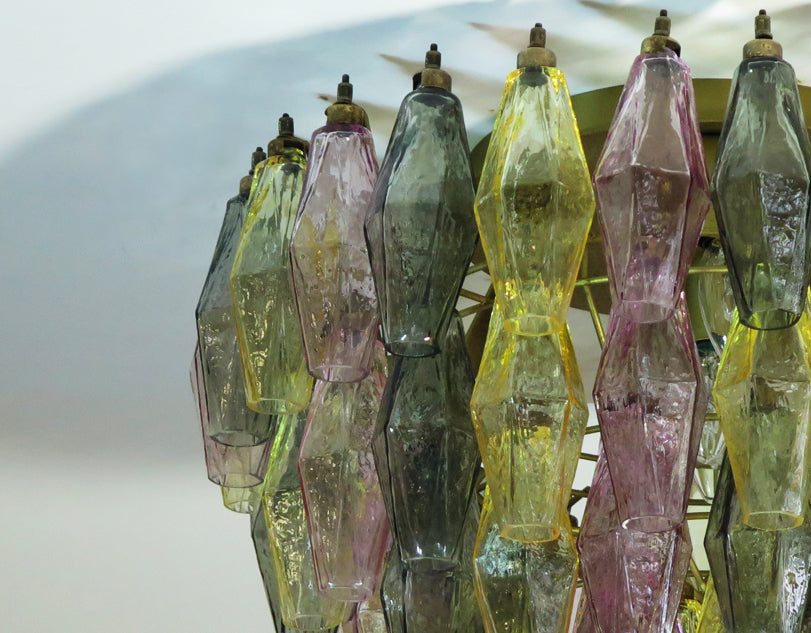 Murano Taklampe – 84 Multifarge Poliedriglass – detalj 4 – Murano Classics