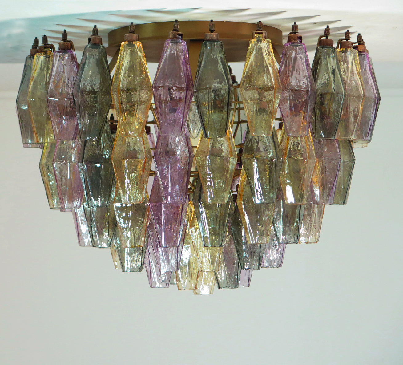 Murano Taklampe – 84 Multifarge Poliedriglass – Murano Classics